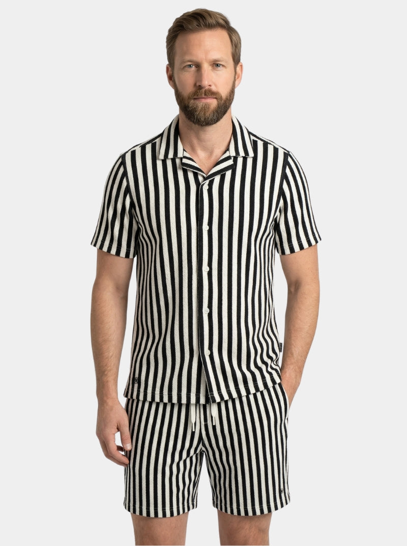 Set - Conjunto Jaquard Rayado Negro - Summer Essentials