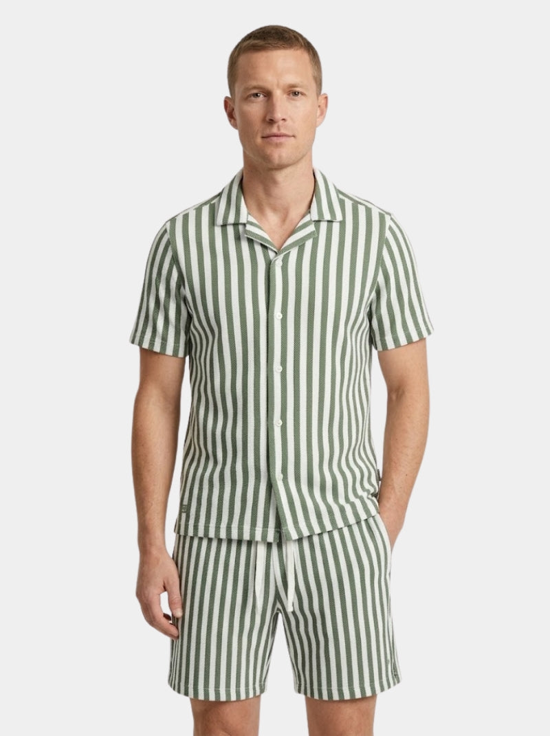 Set - Conjunto Jaquard Rayado Verde - Summer Essentials