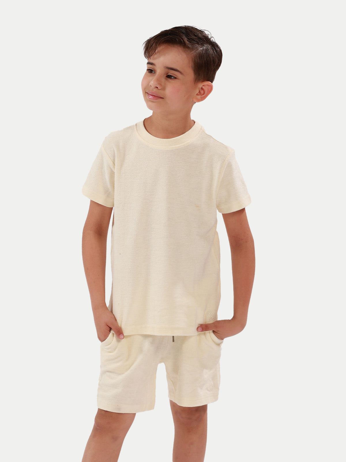 Towel Short - Short de Toalla Blanca Para Niño