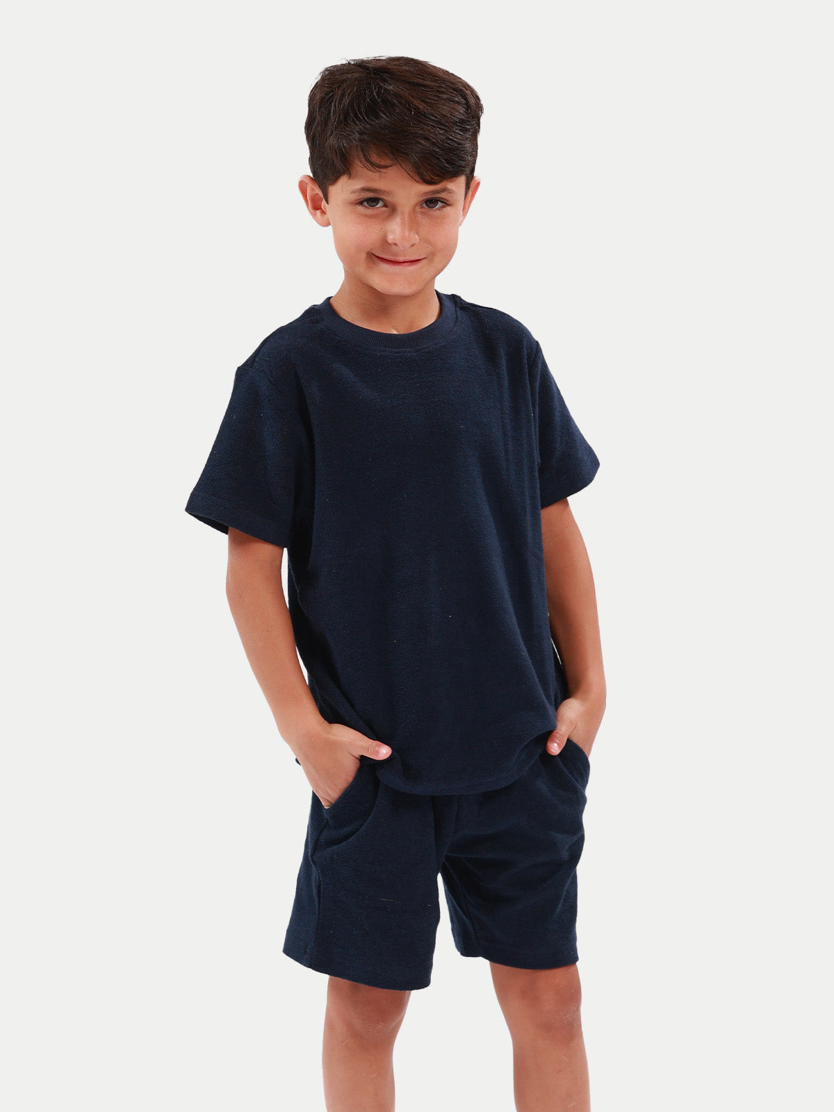 Towel Short - Short de Toalla Azul Marino Para Niño