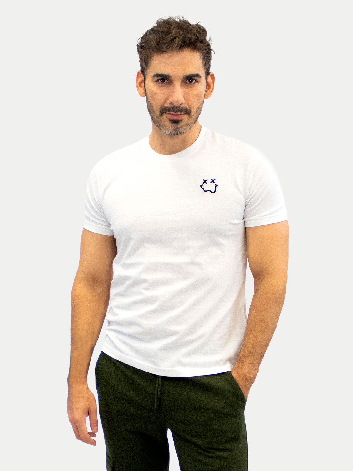 Playera de algodón para hombre - Smile XX Blanco - Diamond Finish