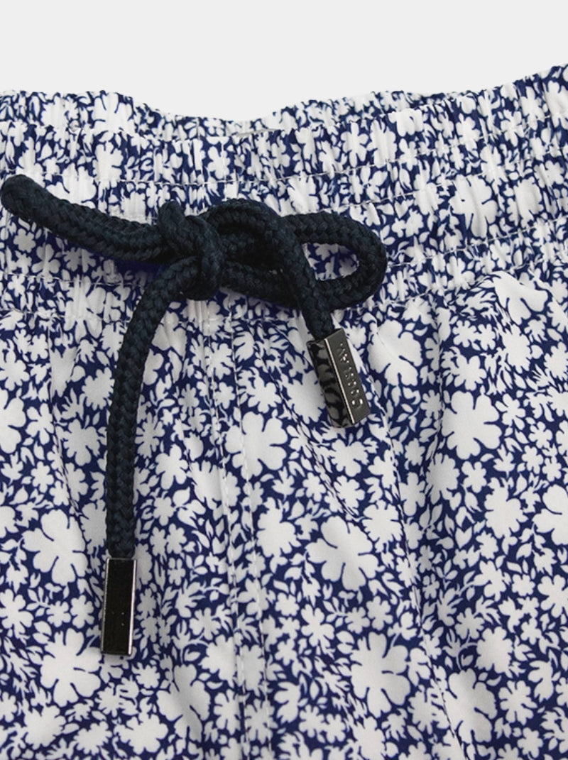 Traje de Baño Hombre - Premium Flor Negro - Fácil Secado