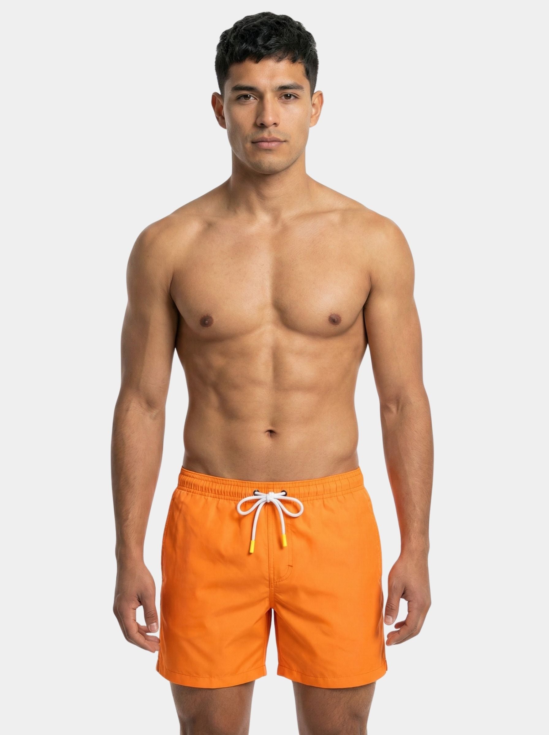 Traje de Baño Para Hombre Secado Rápido Bolsillos - Basic Naranja Neón - Basic Collection