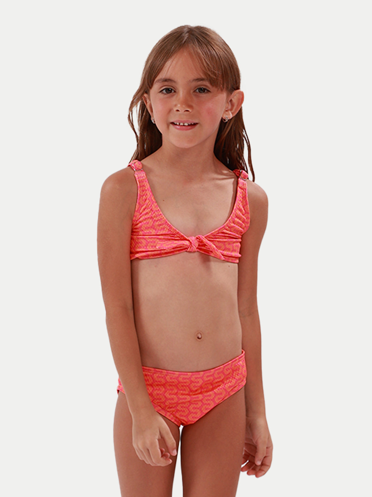 Niñas Traje De Baño Alberca Traje De Baño Niña Tropical Stripes