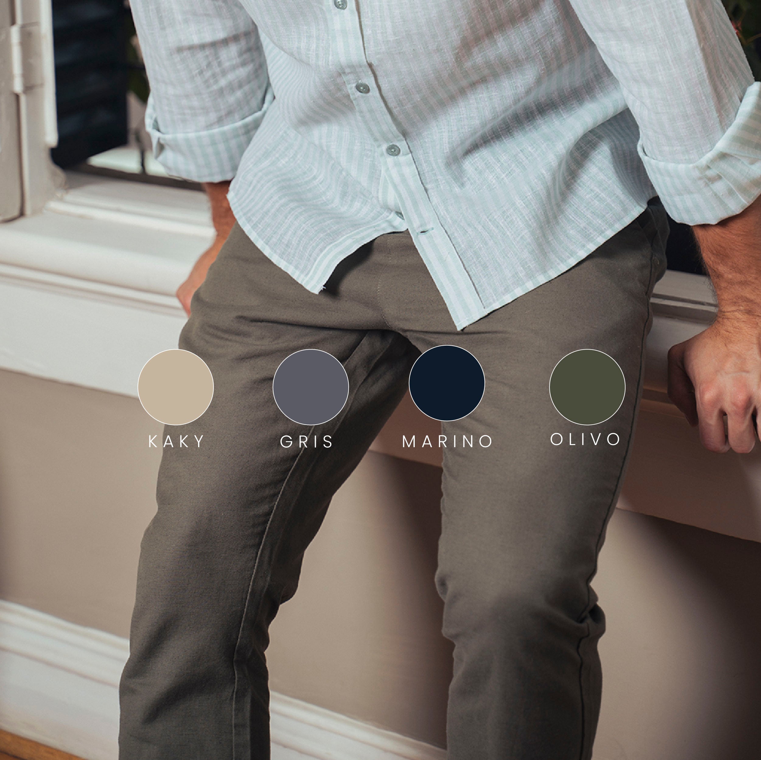 Jogger para hombre adulto - Jogger de Lino Gris - Pura Vida