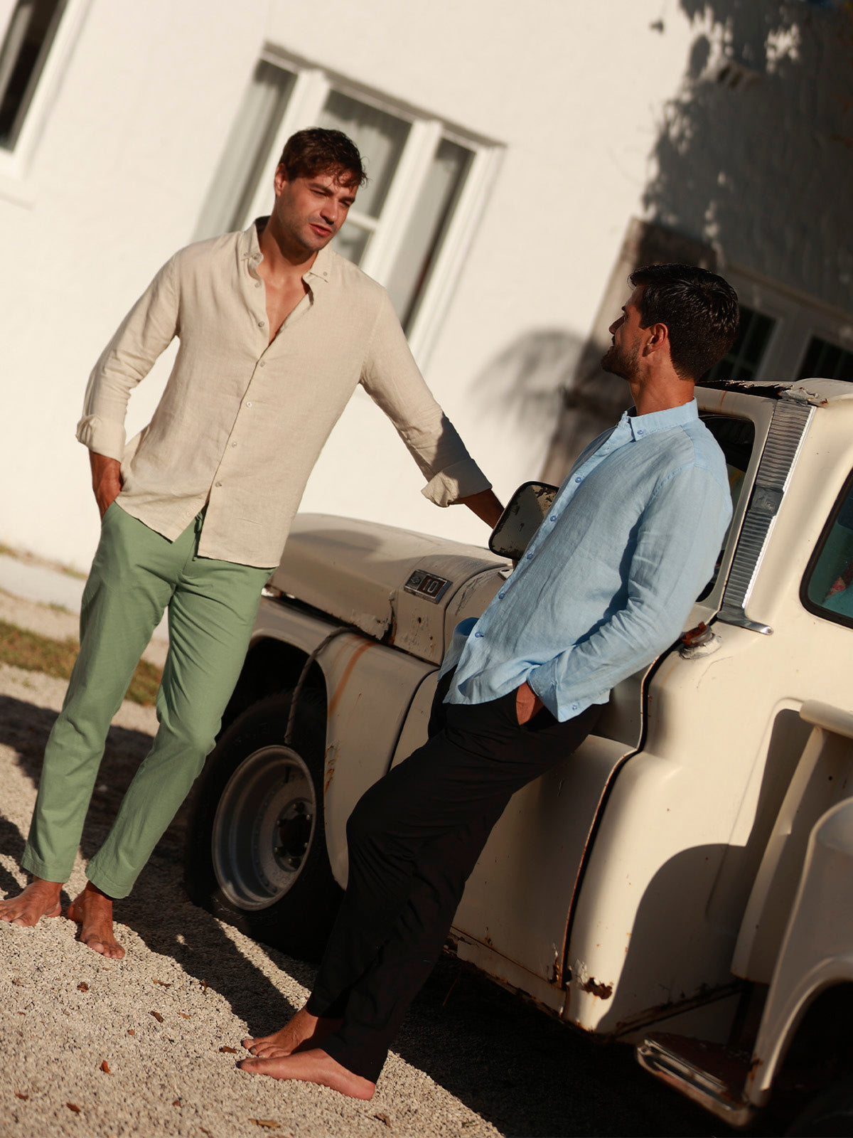 Camisa de lino - Camisa Soft Linen para hombre Color Arena