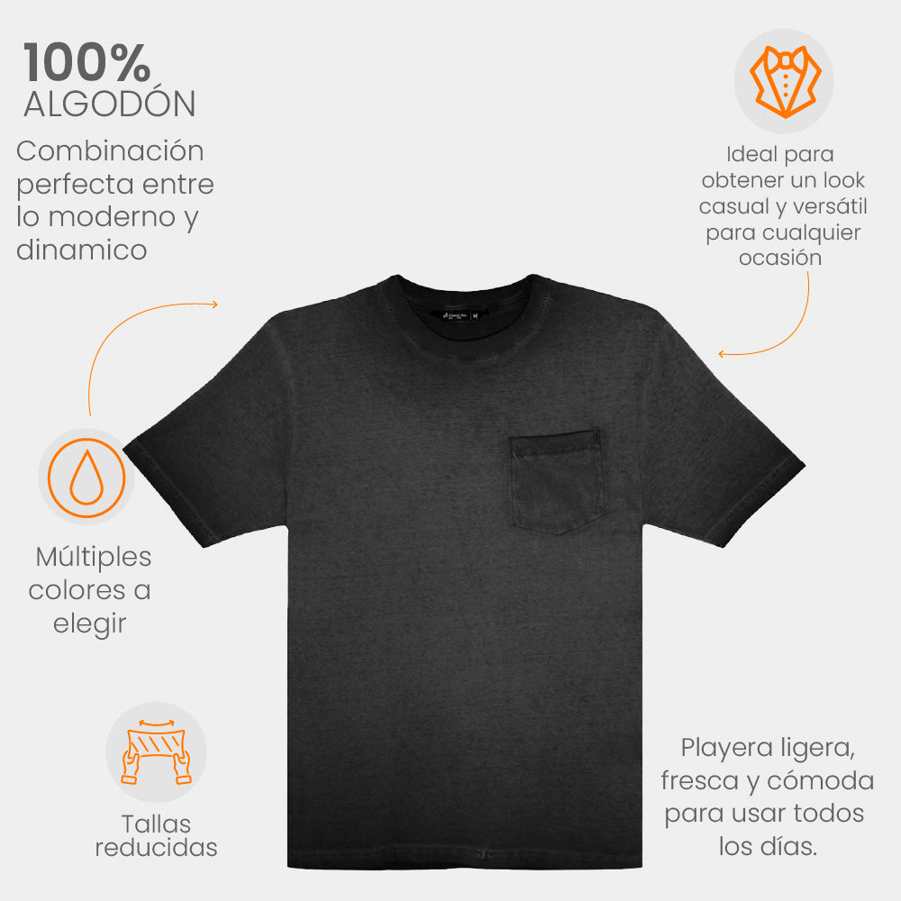 Camisas para Hombre - Playera Dye Negro