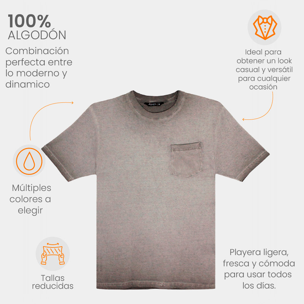 Camisas para Hombre - Playera Dye Gris