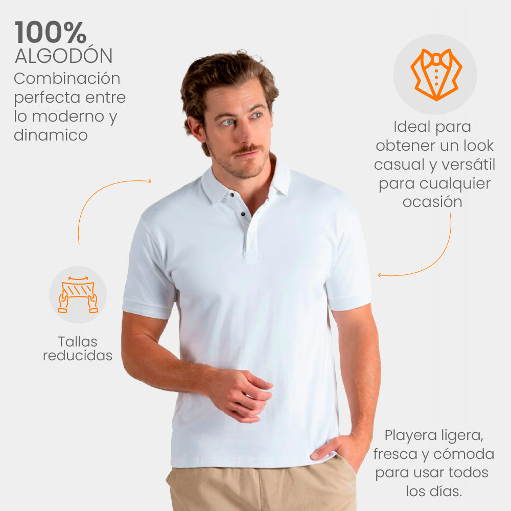 Playera Polo para Hombre - Playera Polo Boton Snap