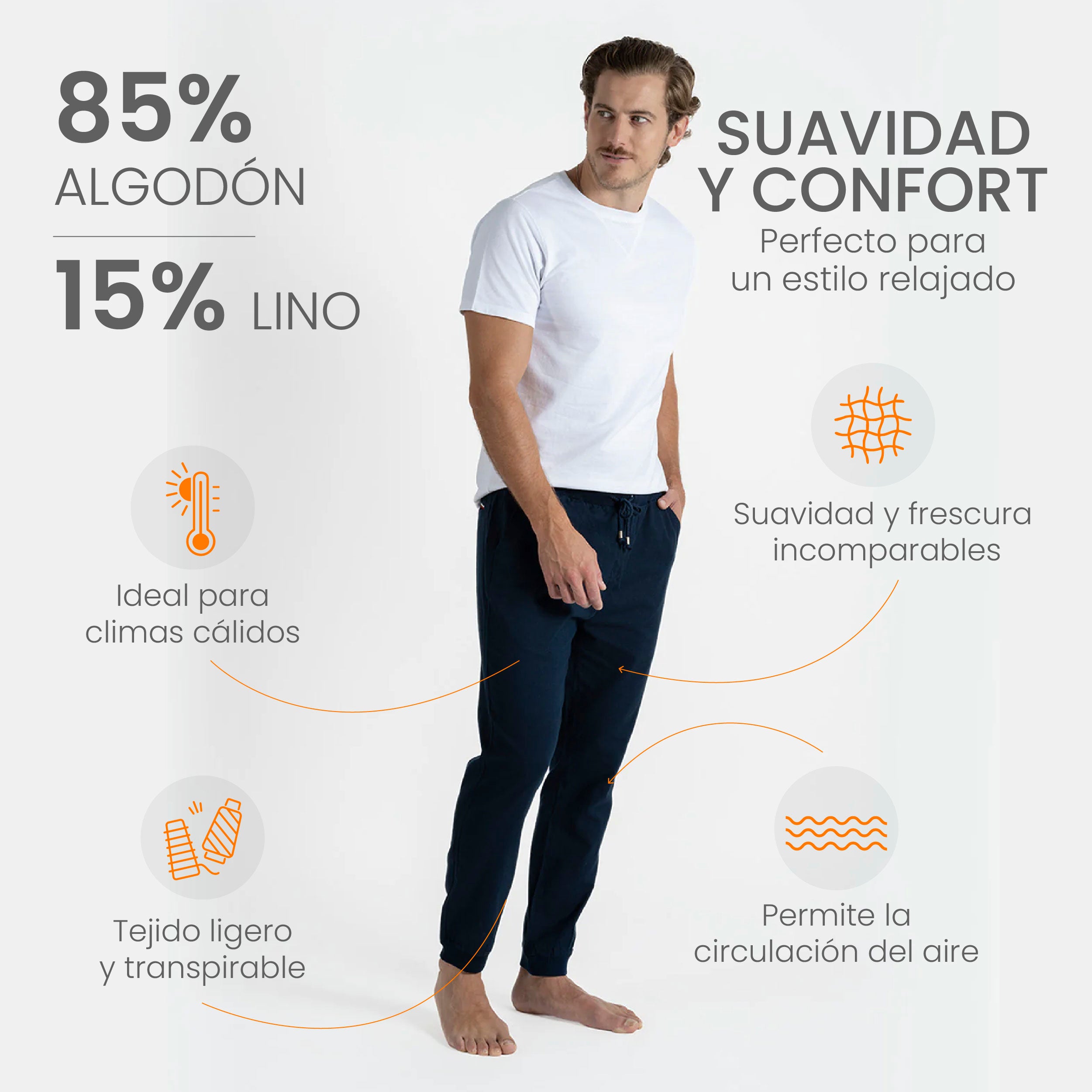 Jogger para hombre adulto - Jogger de Lino Marino - Pura Vida