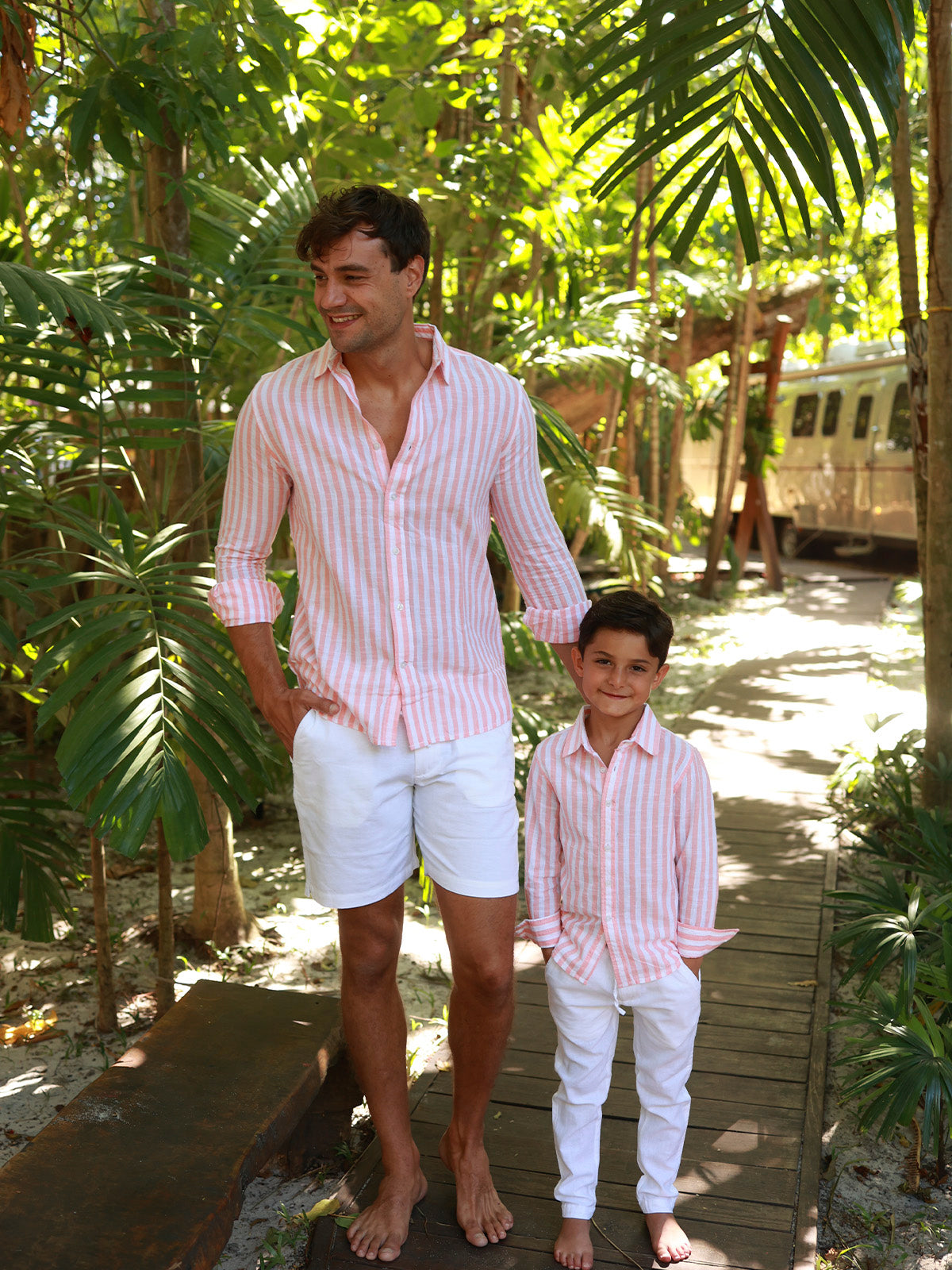 Cotton Slub - Camisa de algodón rayada manga larga Cotton Slub para hombre color Rosa