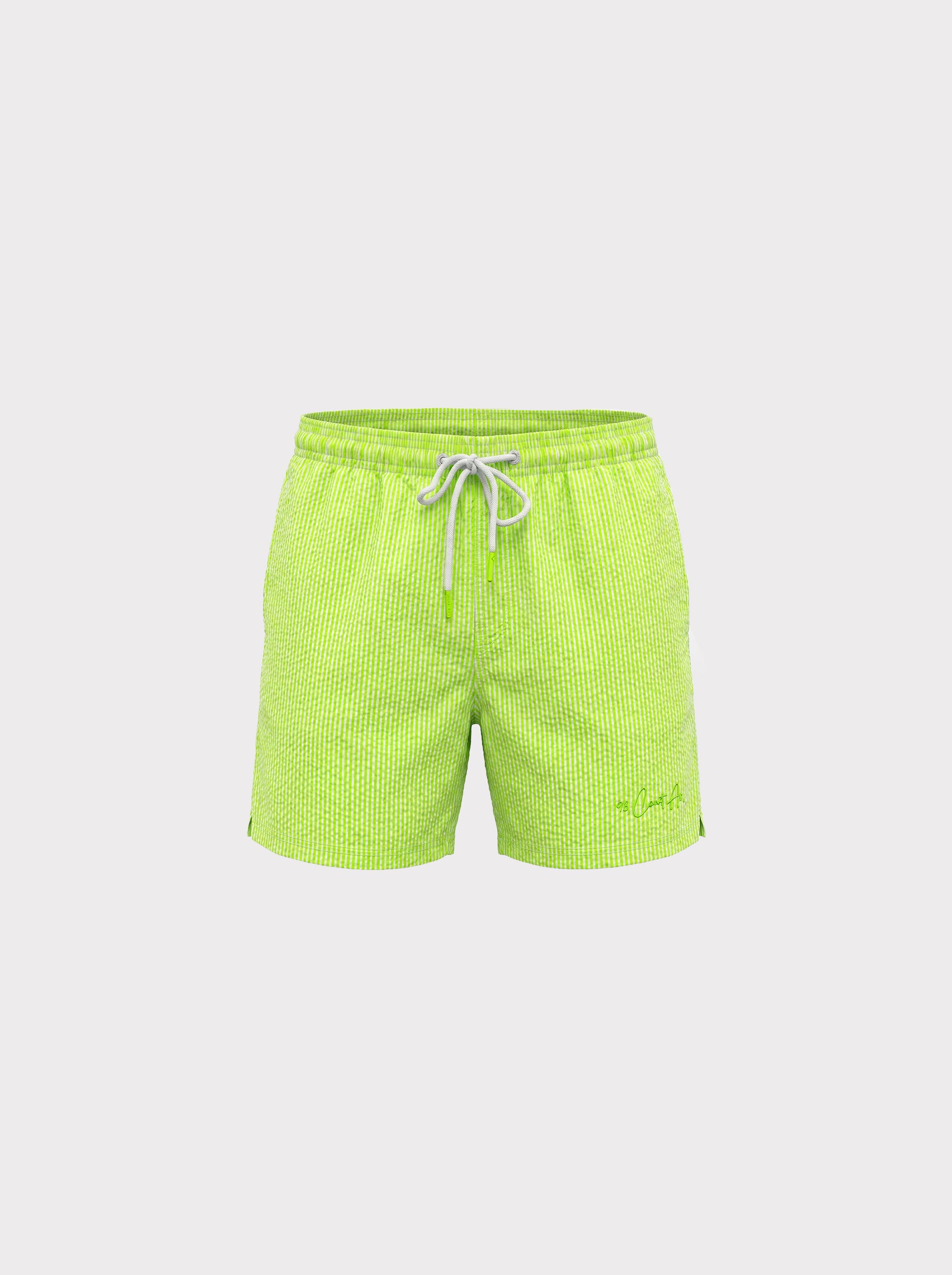 Traje de baño Waterline para niño, vista frontal, color verde neón