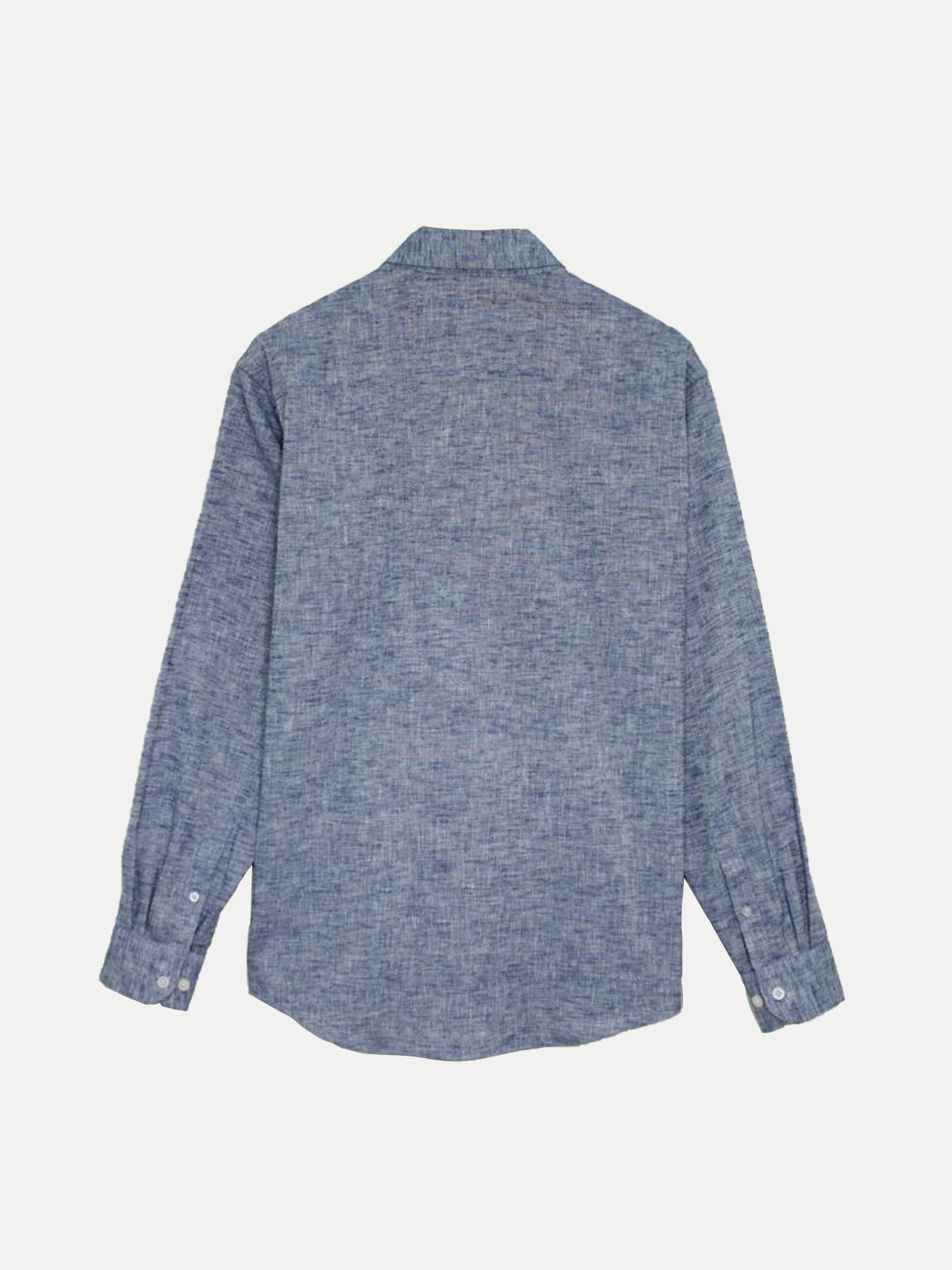 Camisa de Lino Look para Hombre - Navy Manga Larga