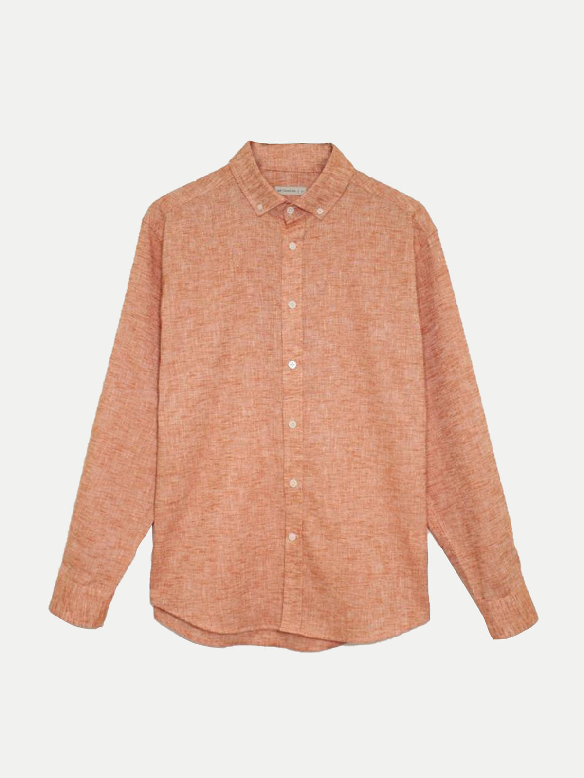 Camisa de Lino Look para Hombre - Orange Manga Larga
