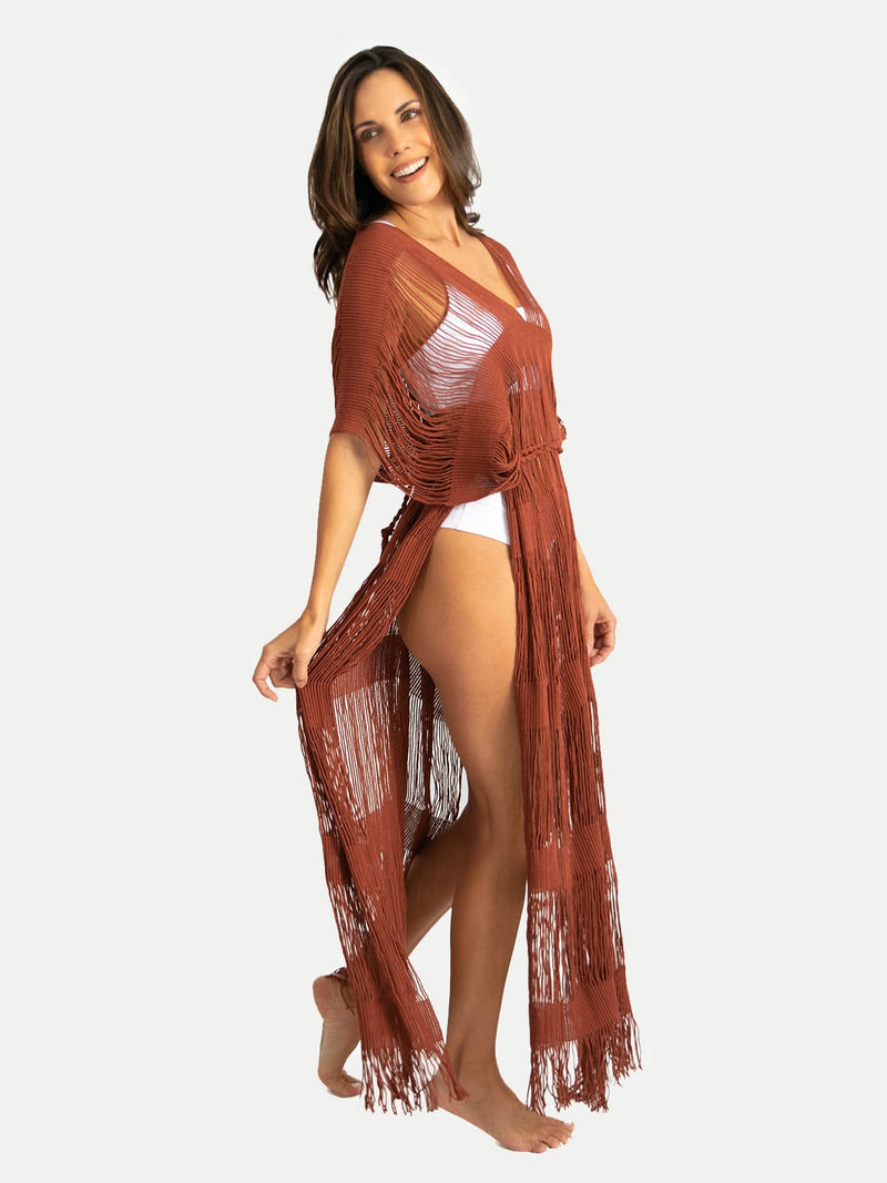 Vestido de Playa Mujer - Morea Tabaco