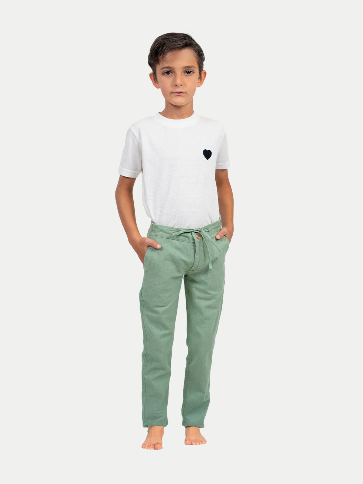 Pantalón Infantil - Pantalón de Lino Olivo