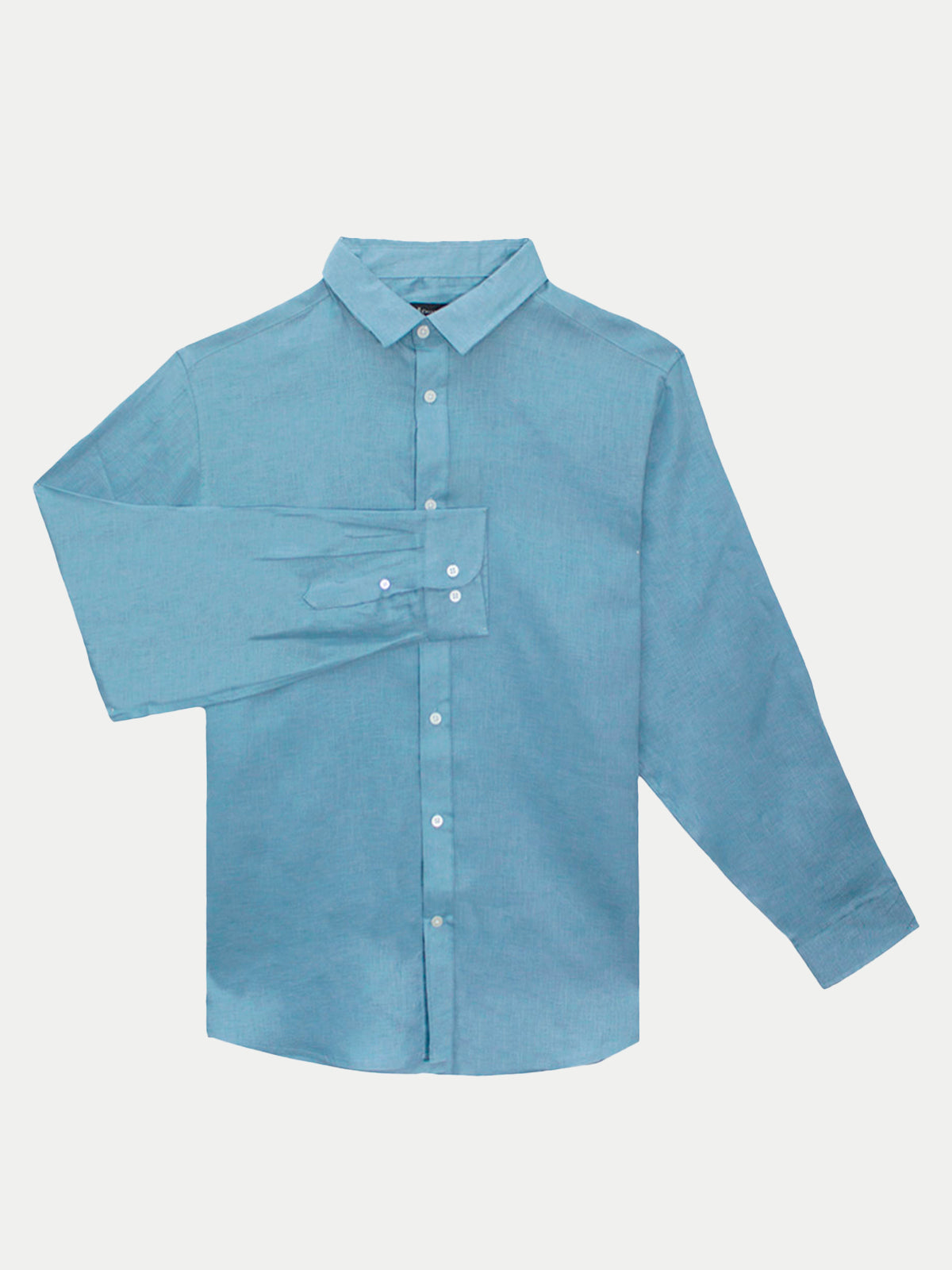 Camisa de Lino para Hombre - 100% Lino Premium Celeste - Manga Larga