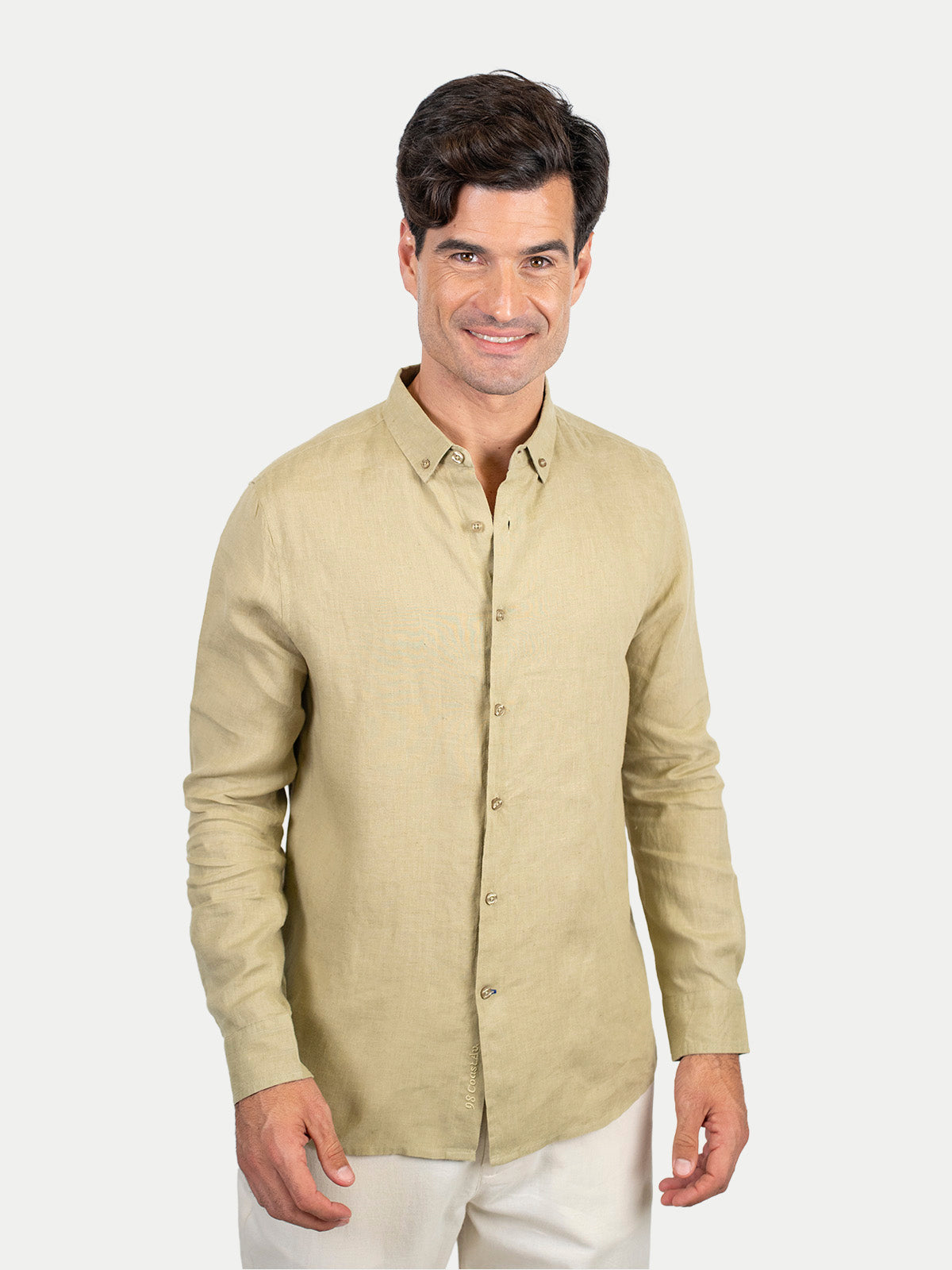 Camisa de lino - Camisa Soft Linen para hombre Color Olivo