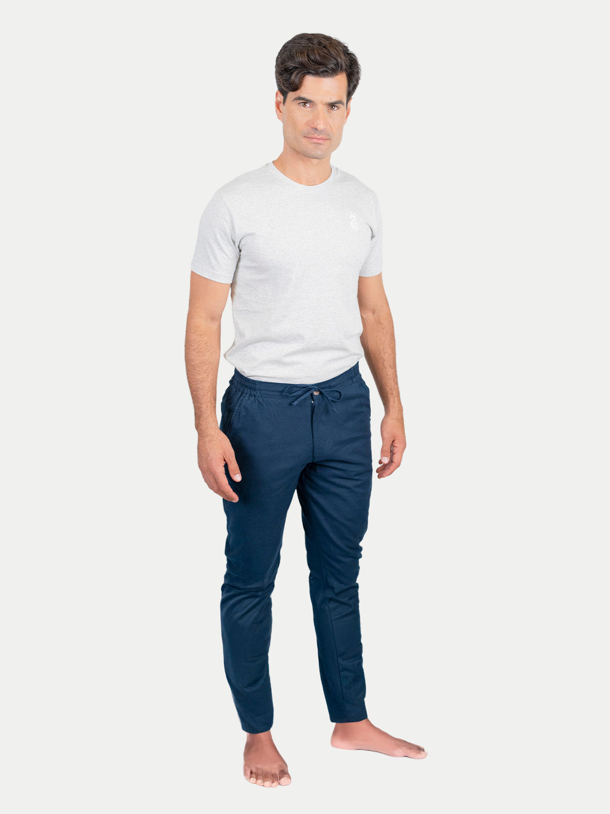 Pantalón - Pantalón de Lino Azul Marino
