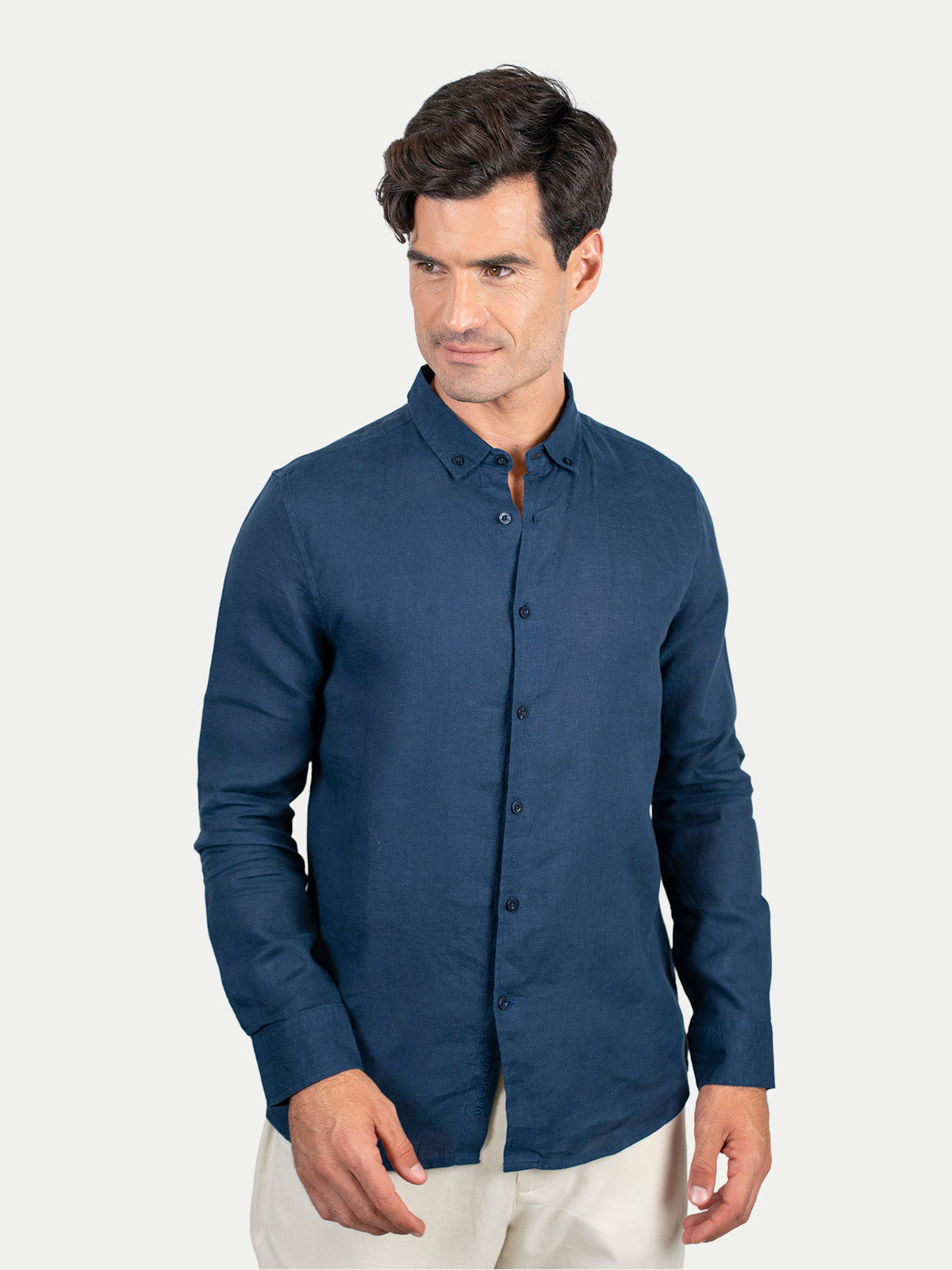 Camisa de lino - Camisa Soft Linen para hombre Color Azul Marino