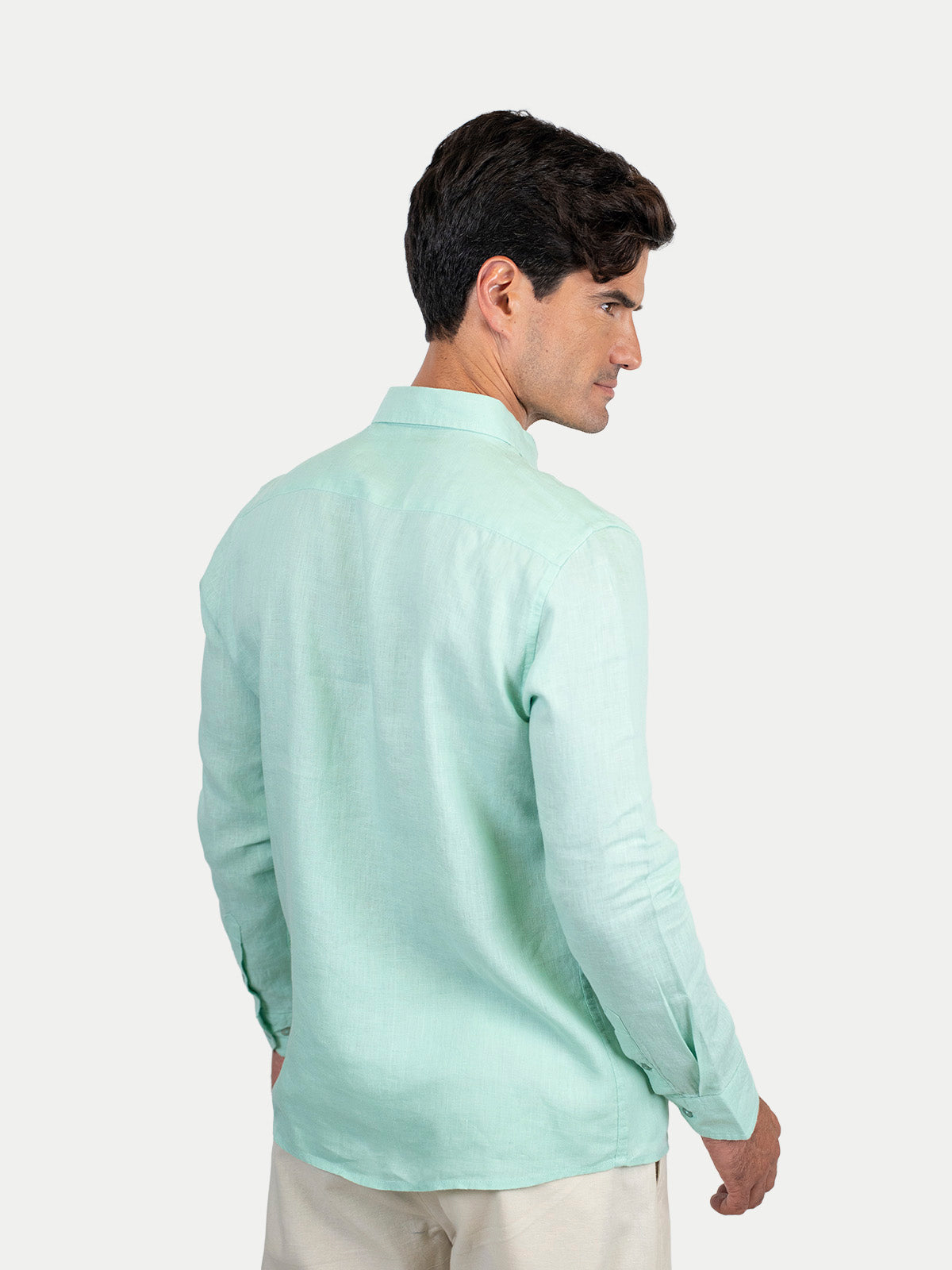 Camisa de lino - Camisa Soft Linen para hombre Color Verde Menta