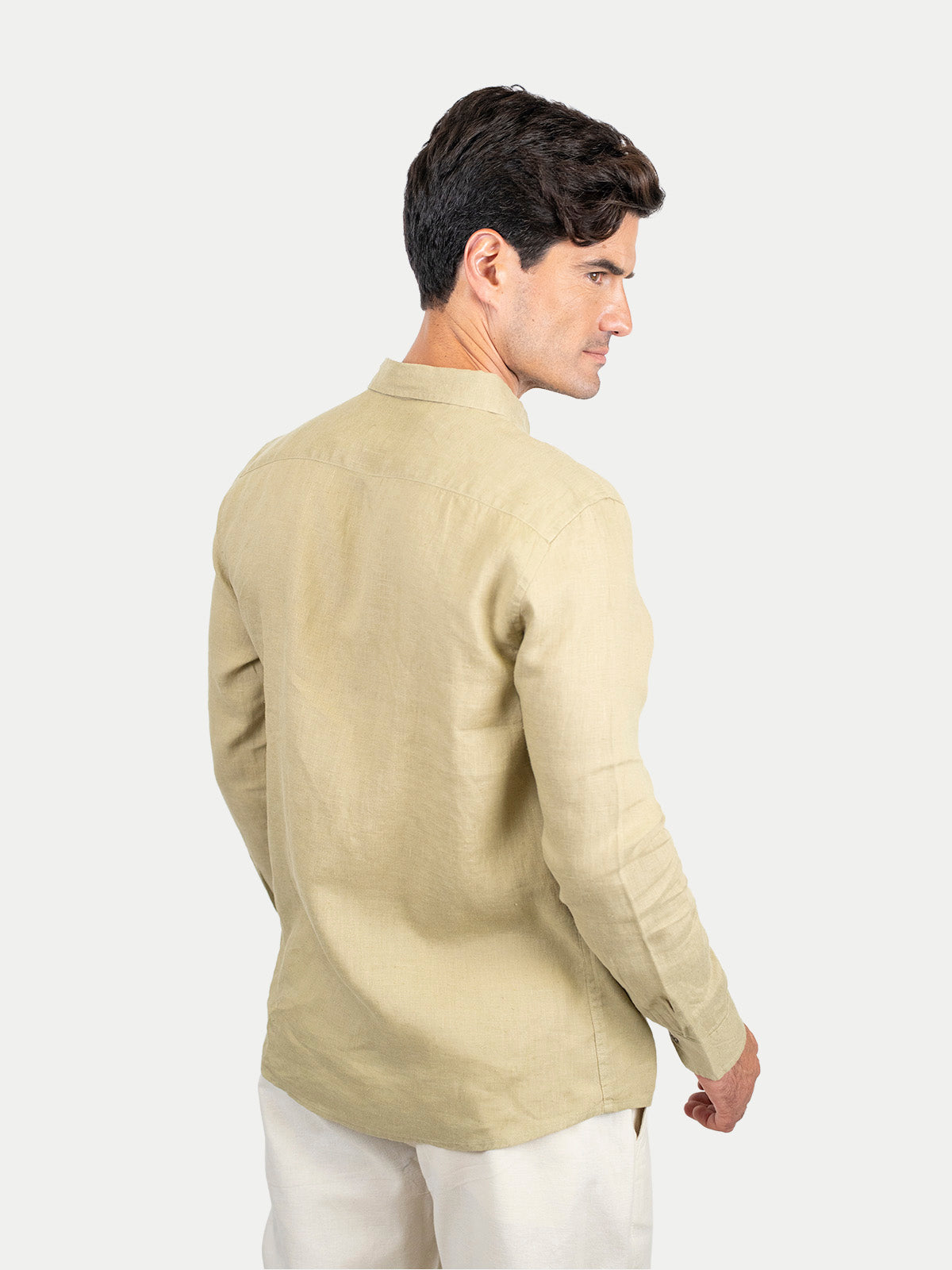 Camisa de lino - Camisa Soft Linen para hombre Color Olivo