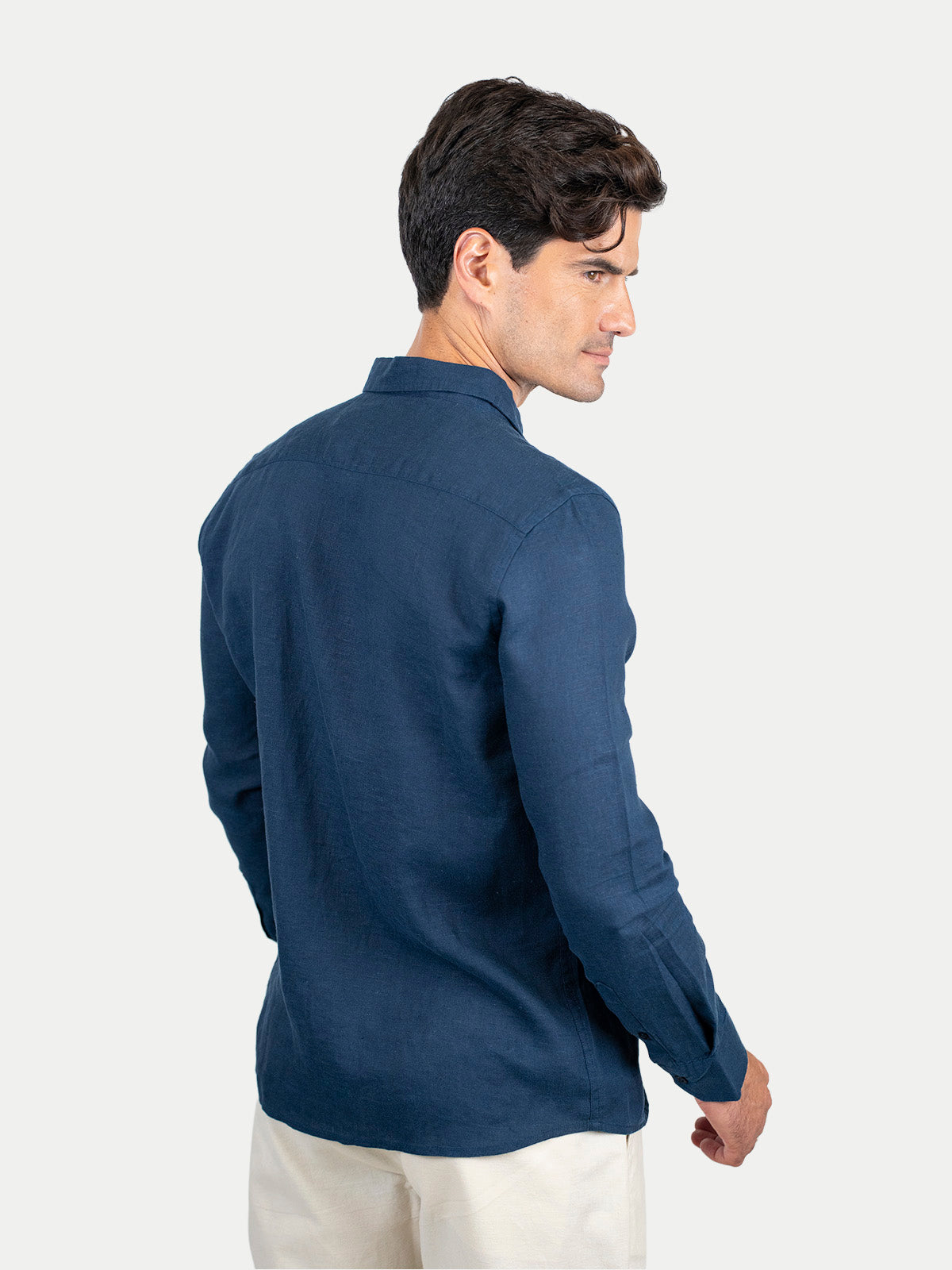 Camisa de lino - Camisa Soft Linen para hombre Color Azul Marino