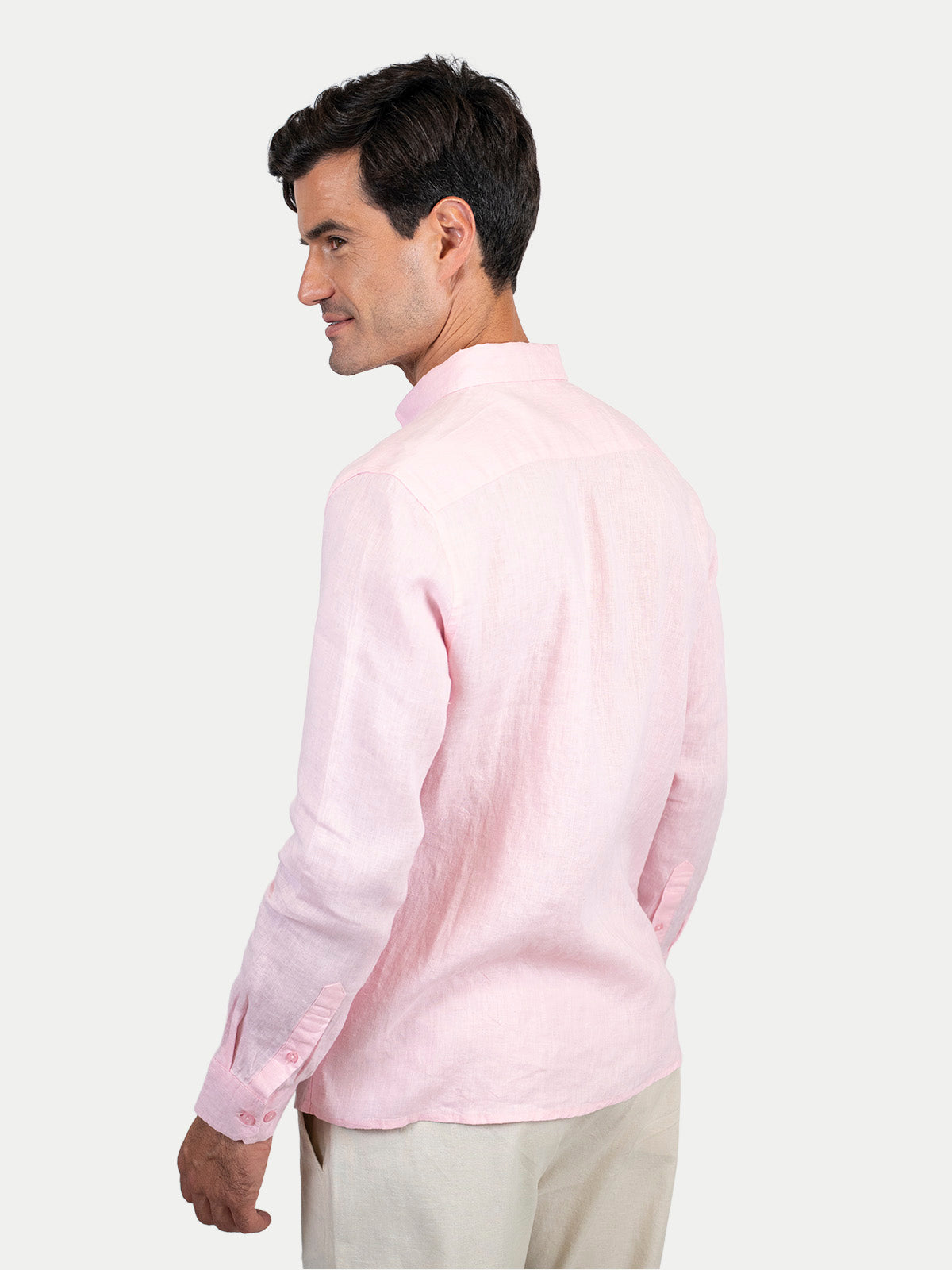 Camisa de lino - Camisa Soft Linen para hombre Color Rosa