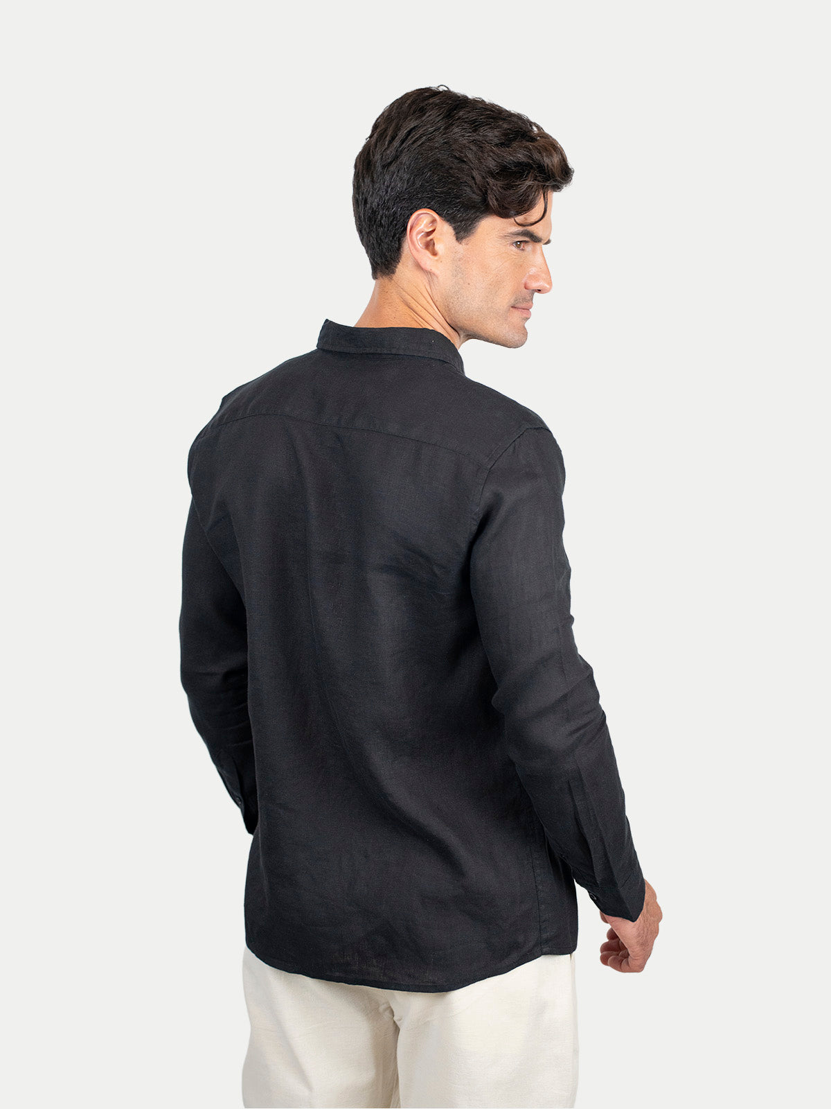 Camisa de lino - Camisa Soft Linen para hombre Color Negro