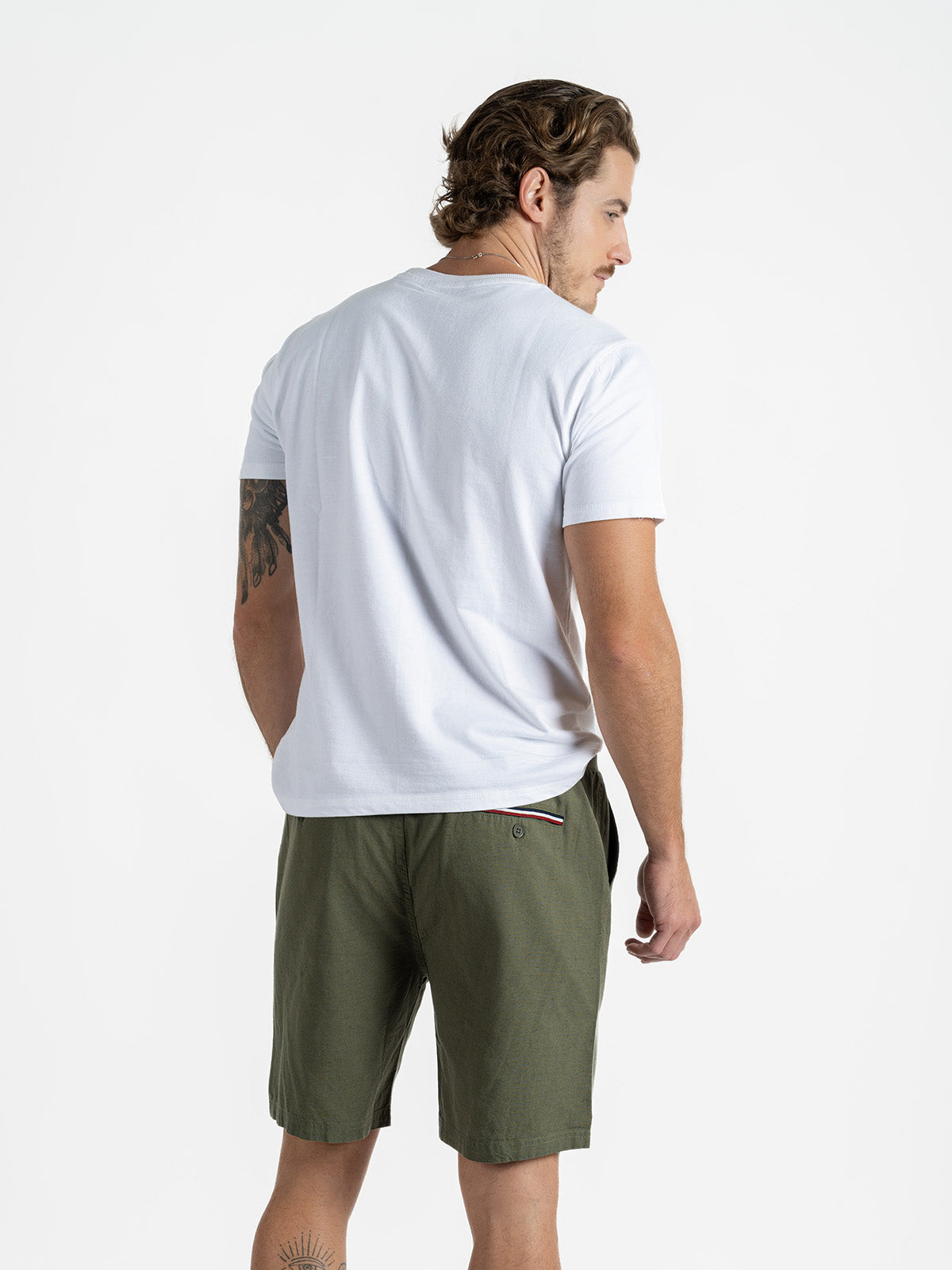 Bermuda para hombre adulto - Bermuda Cotton Flex Olivo - Pura Vida