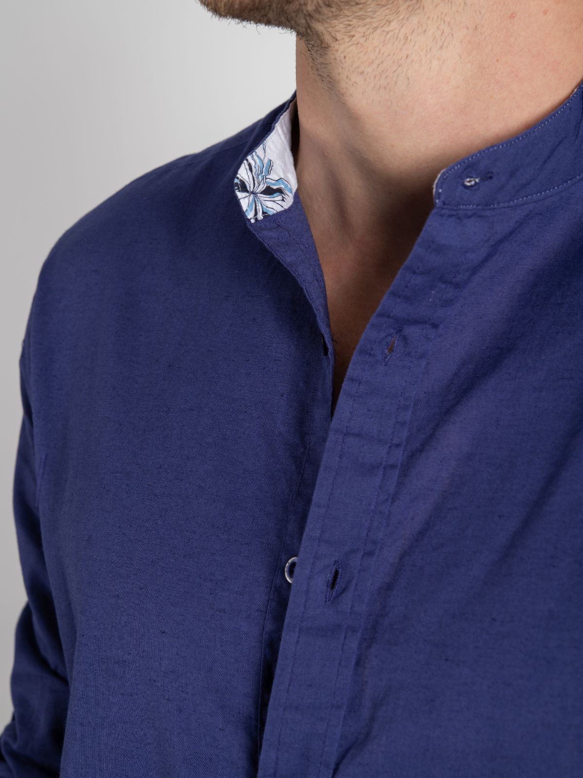 Camisa para hombre adulto Manga Larga Cuello - Mao Marino - Pura Vida