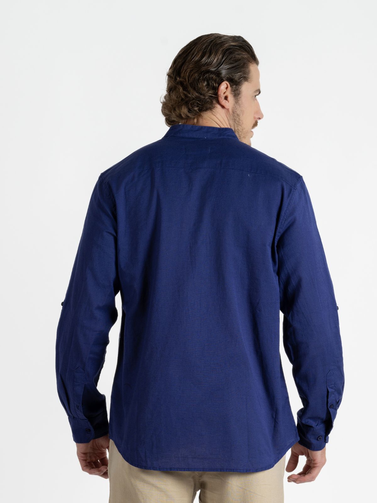 Camisa para hombre adulto Manga Larga Cuello - Mao Marino - Pura Vida