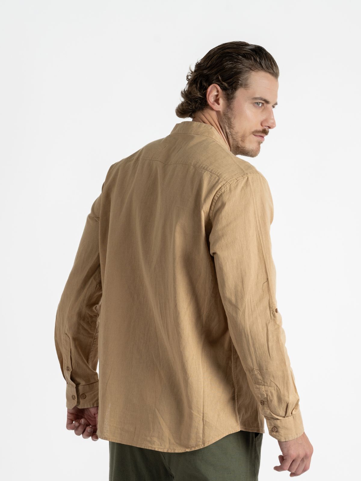 Camisa para hombre adulto Manga Larga Cuello - Mao Kaky - Pura Vida