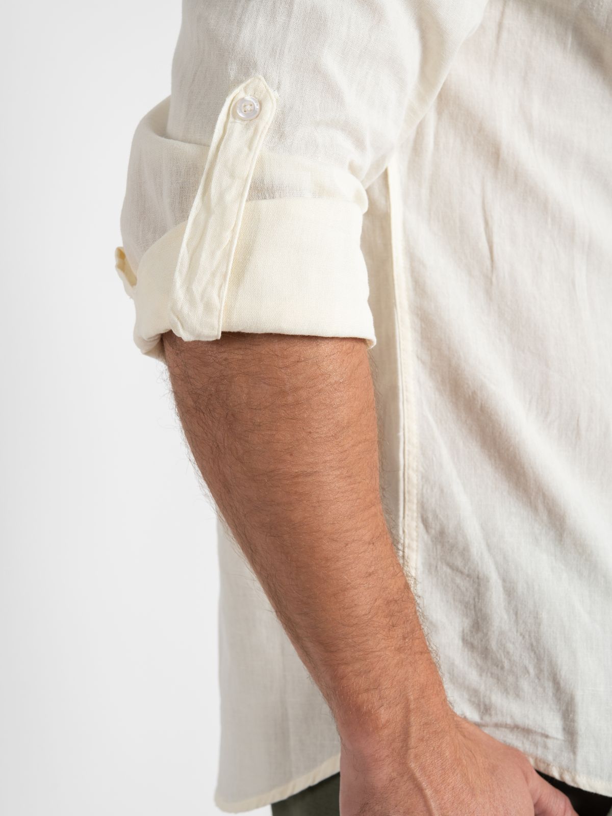Camisa para hombre adulto Manga Larga Cuello - Mao Ivory - Pura Vida