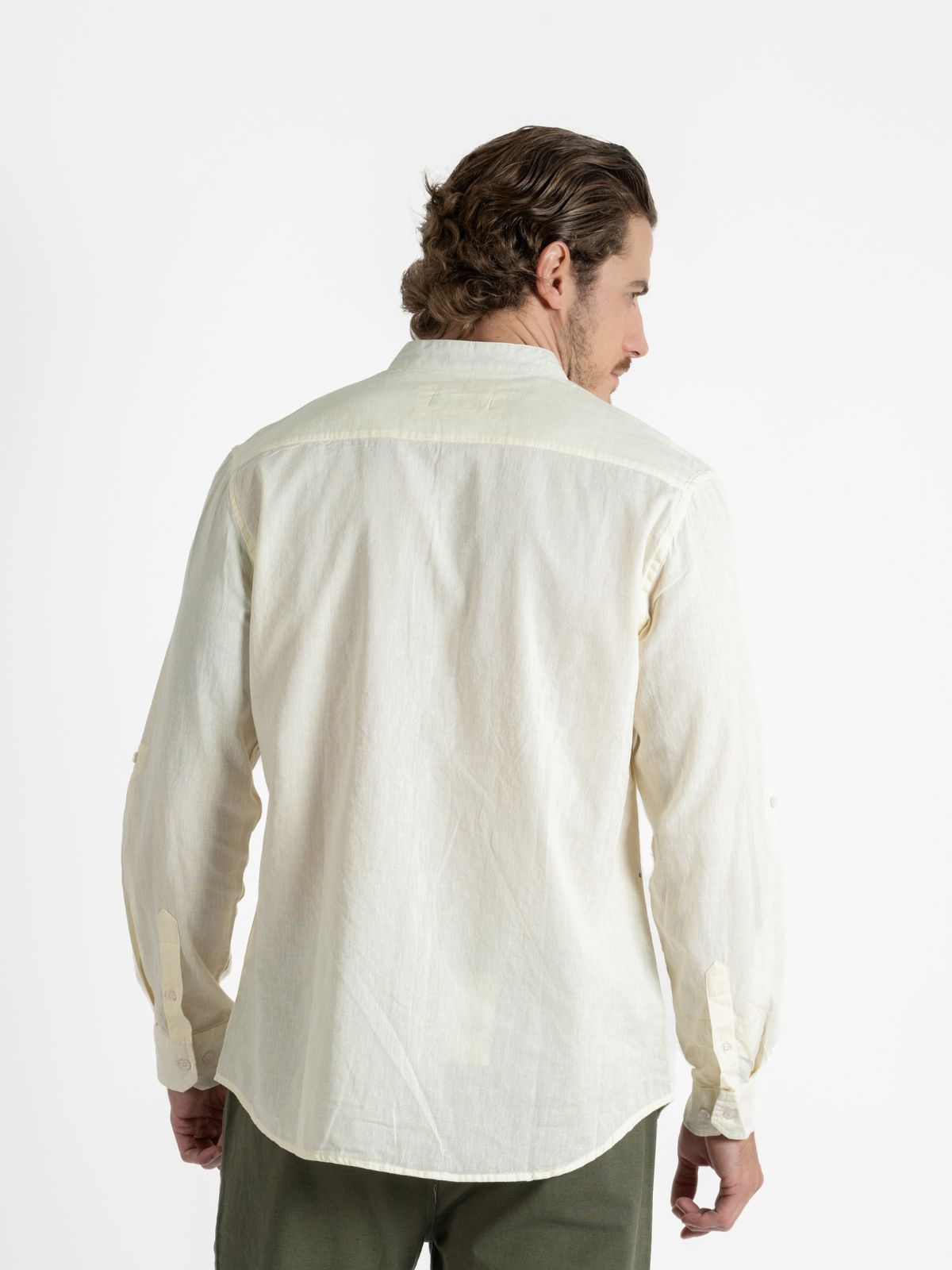Camisa para hombre adulto Manga Larga Cuello - Mao Ivory - Pura Vida