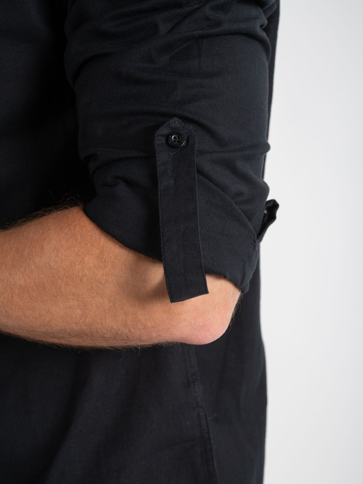 Camisa para hombre adulto Manga Larga Cuello - Mao Negro - Pura Vida