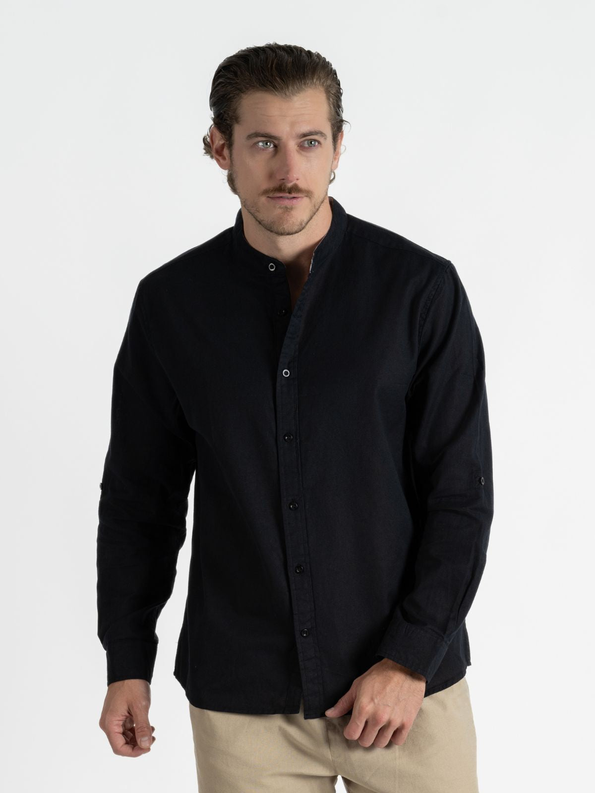 Camisas Formales Camisa Europea Para Hombre Camisas Cuello Mao