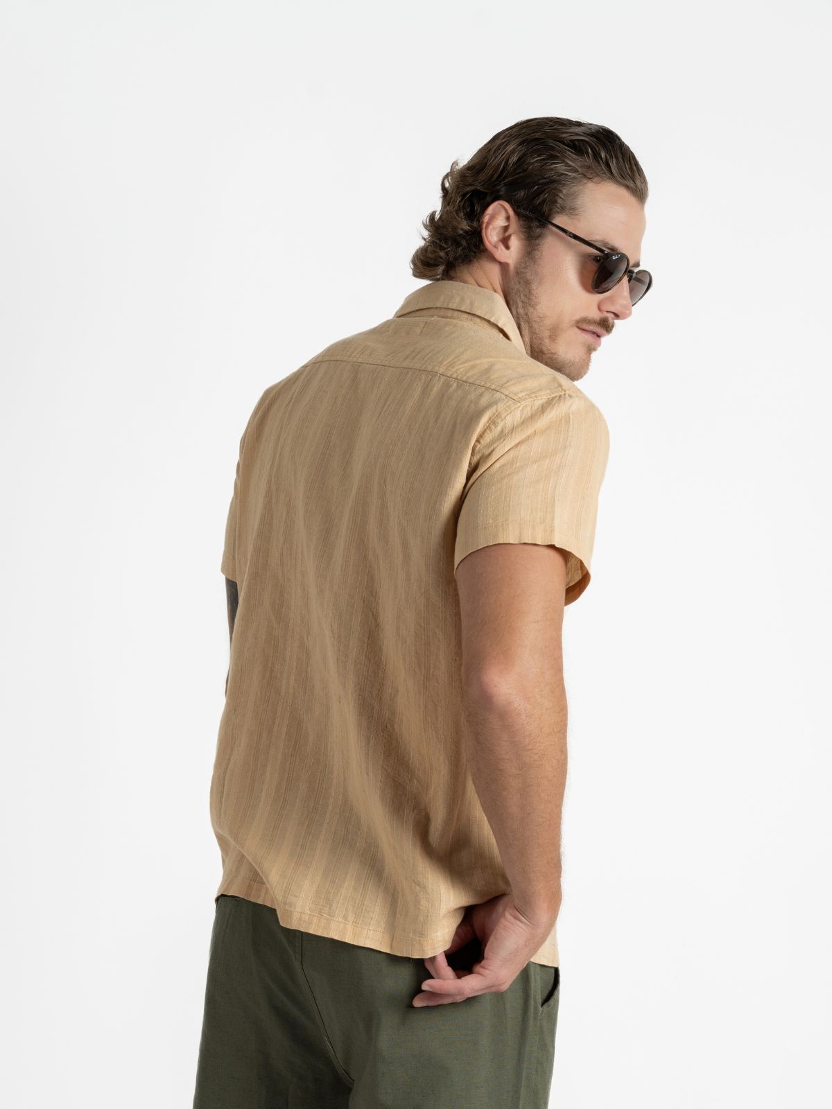 Camisa para hombre adulto Manga Corta - Dobby Kaky - Pura Vida
