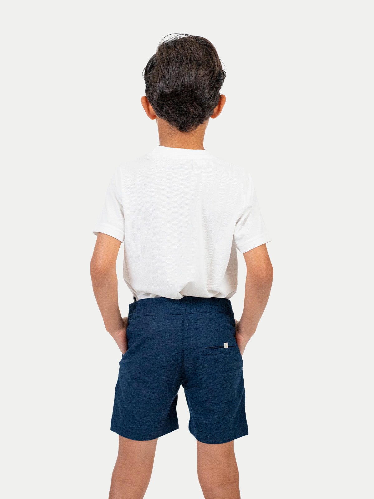 Bermuda Infantil - Bermuda de Lino Azul Marino