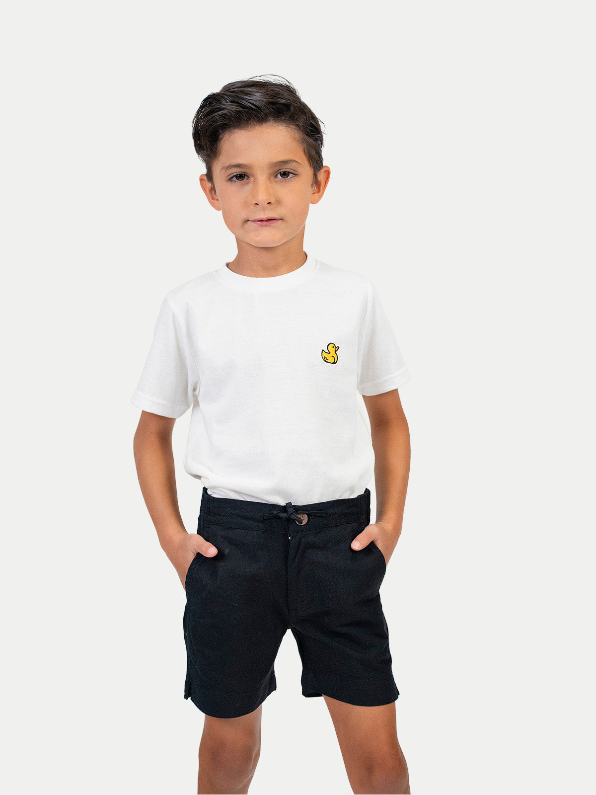 Bermuda Infantil - Bermuda de Lino Negro