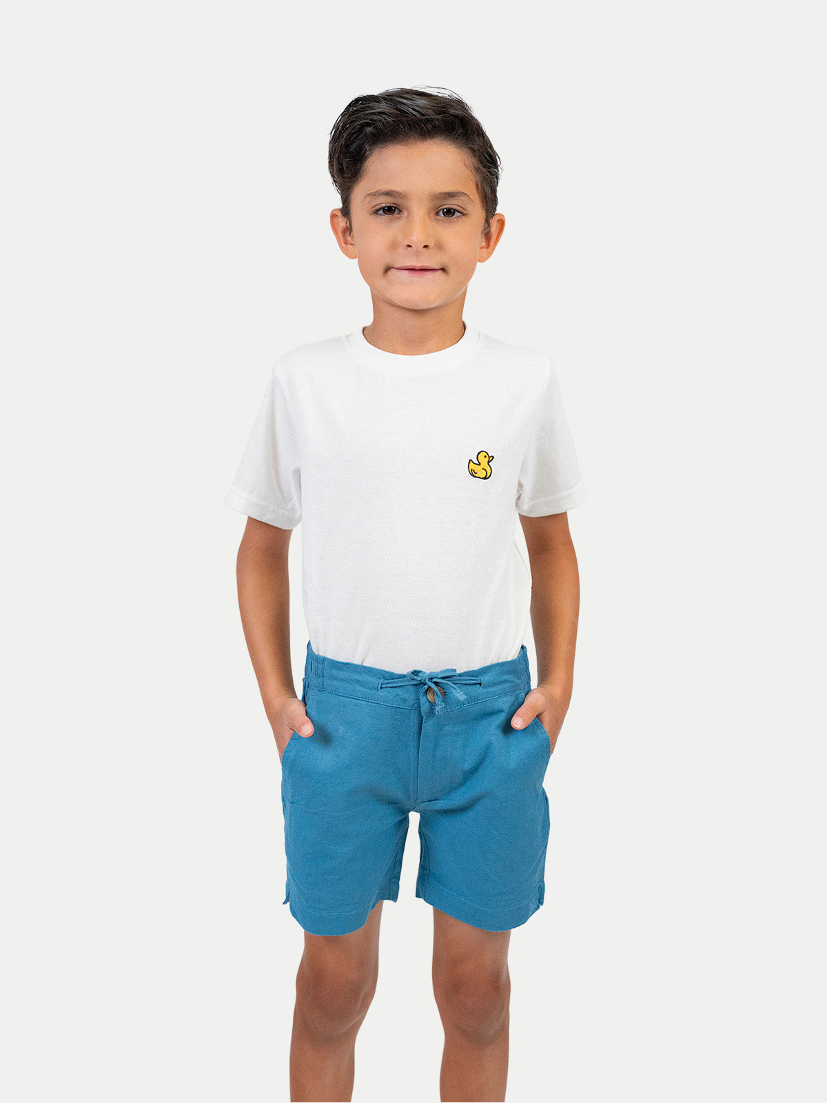 Bermuda Infantil - Bermuda de Lino Petróleo