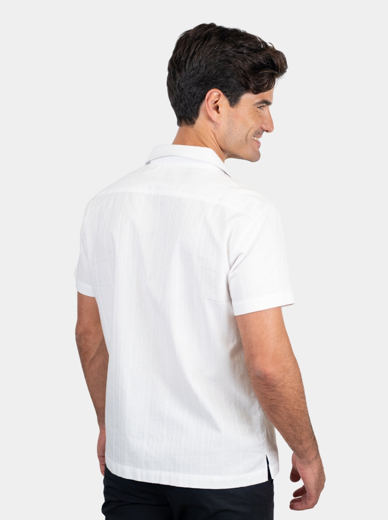 Camisa Hombre - Puerto Rico Shirt Blanco - Rayada - 98 Coast Av. México