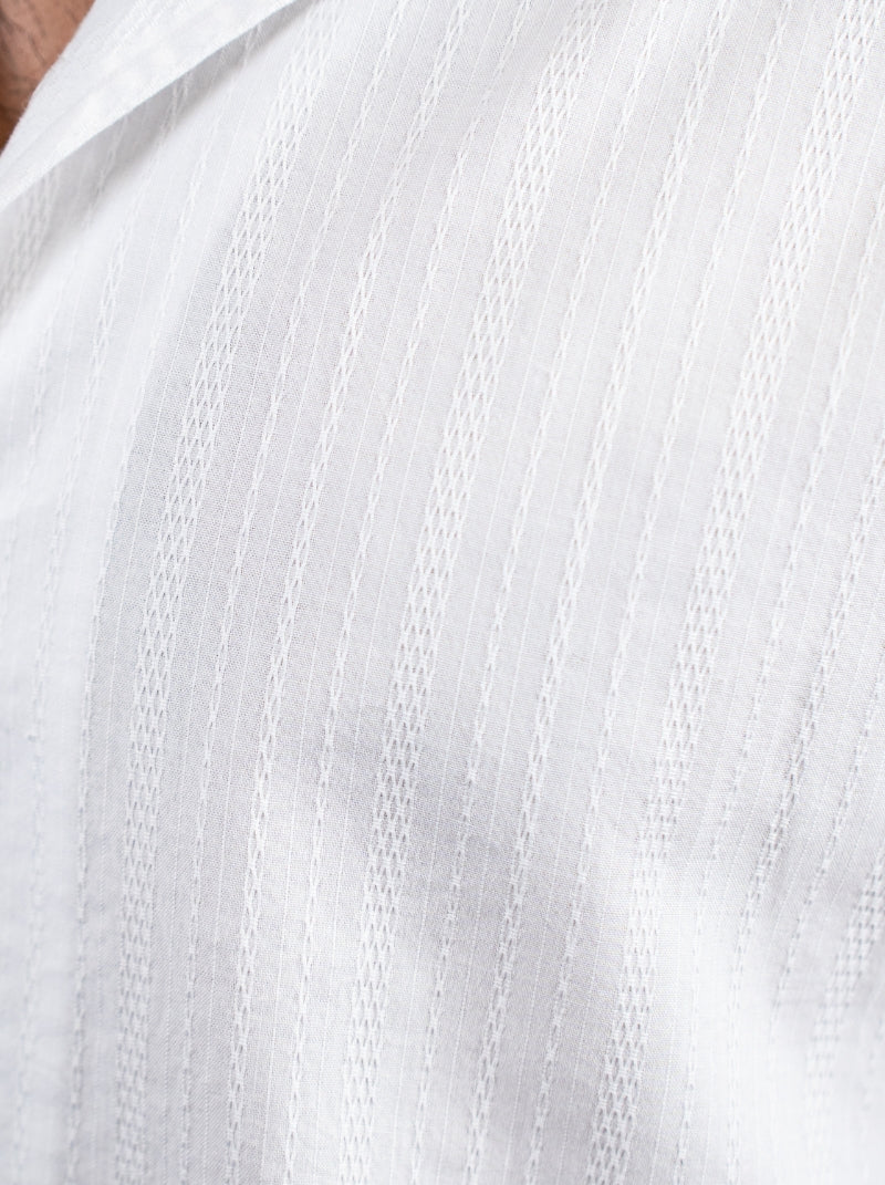 Camisa Hombre - Puerto Rico Shirt Blanco - Rayada - 98 Coast Av. México