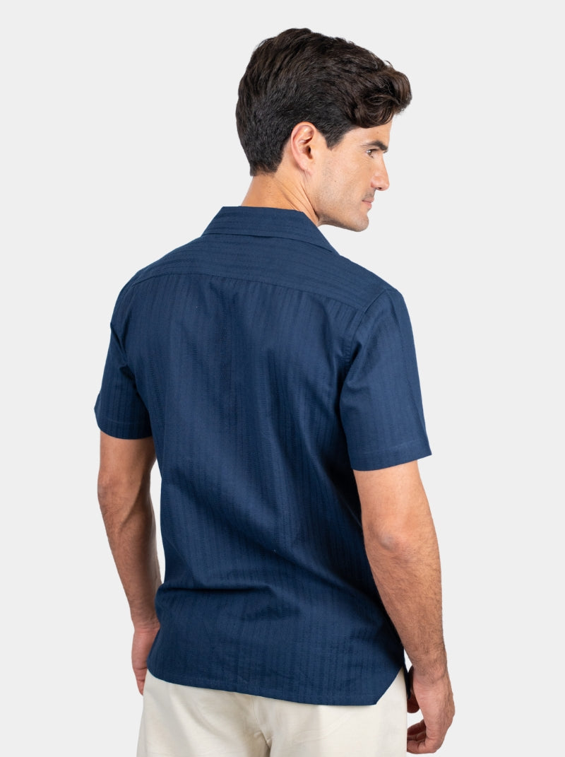 Camisa Hombre - Puerto Rico Shirt Marino - Rayada - 98 Coast Av. México
