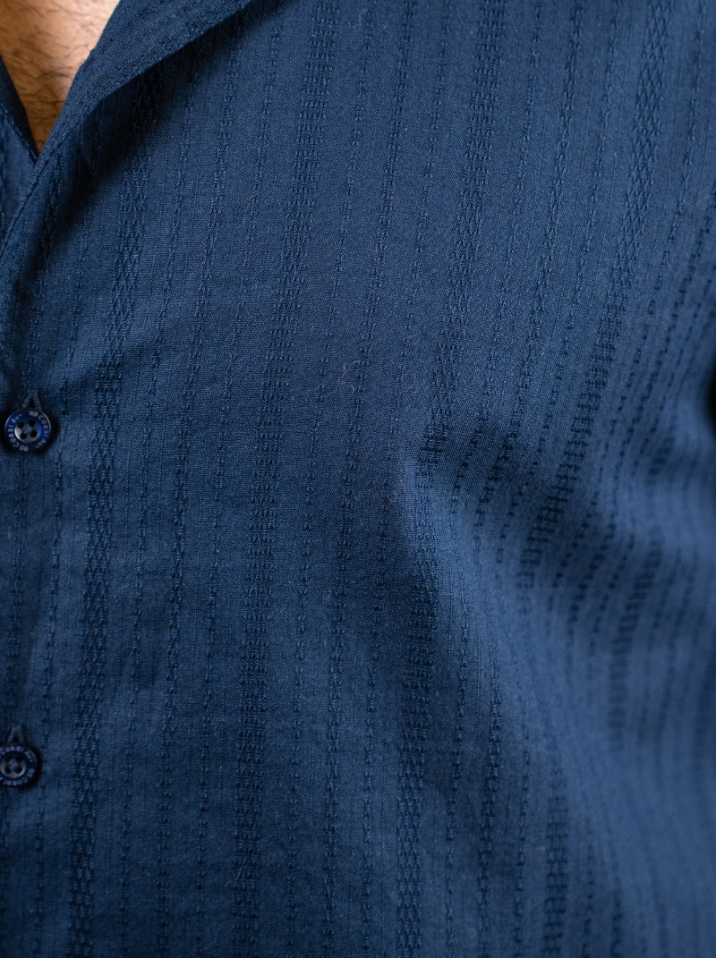 Camisa Hombre - Puerto Rico Shirt Marino - Rayada - 98 Coast Av. México