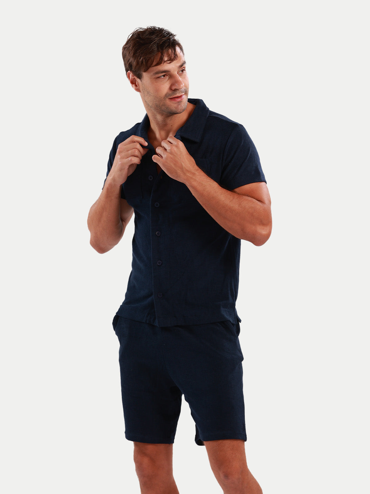 Towel Tshirt - Camisa de Toalla Azul Marino Para Hombre