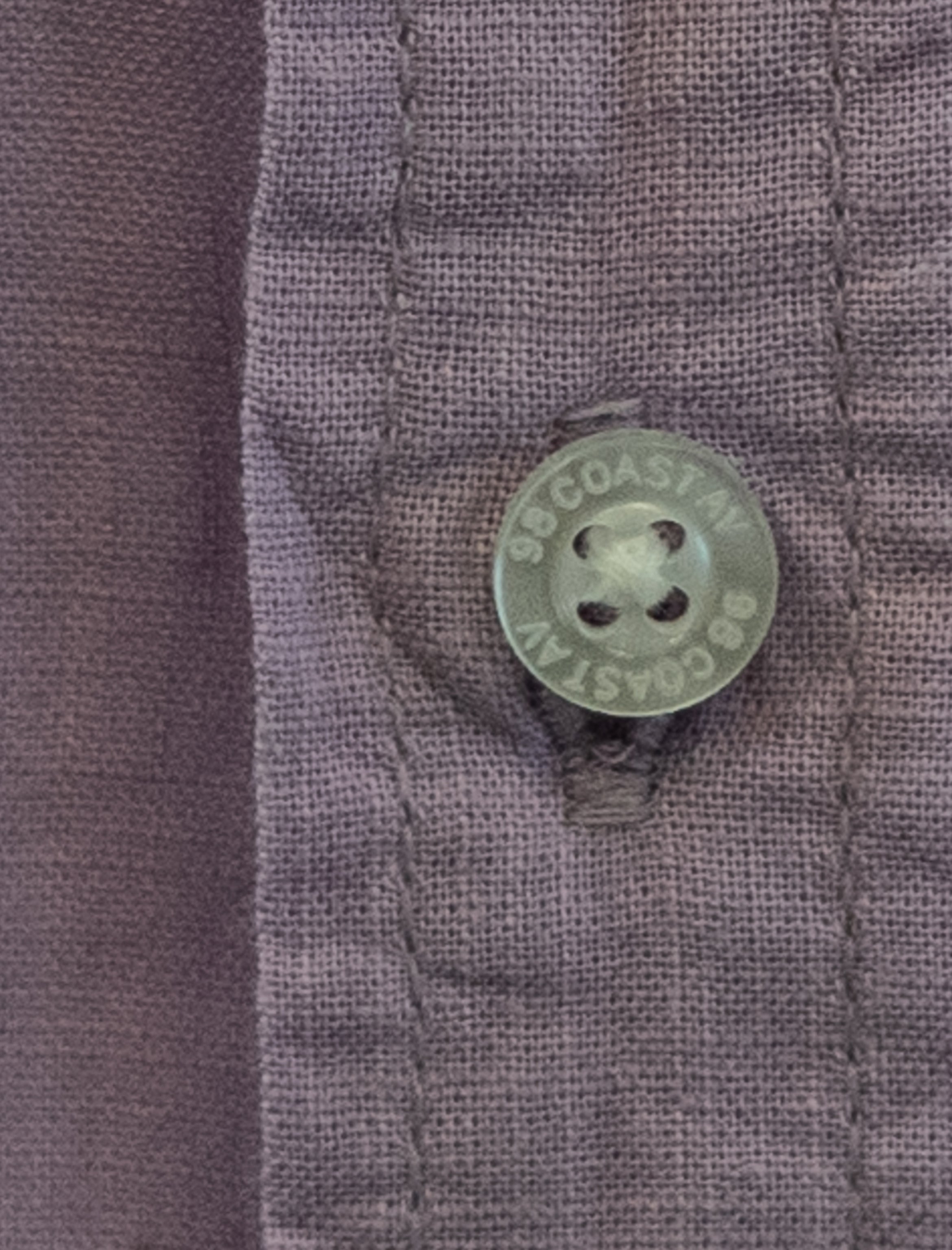 Camisa lila para niño en algodón slub vista de espalda detalle