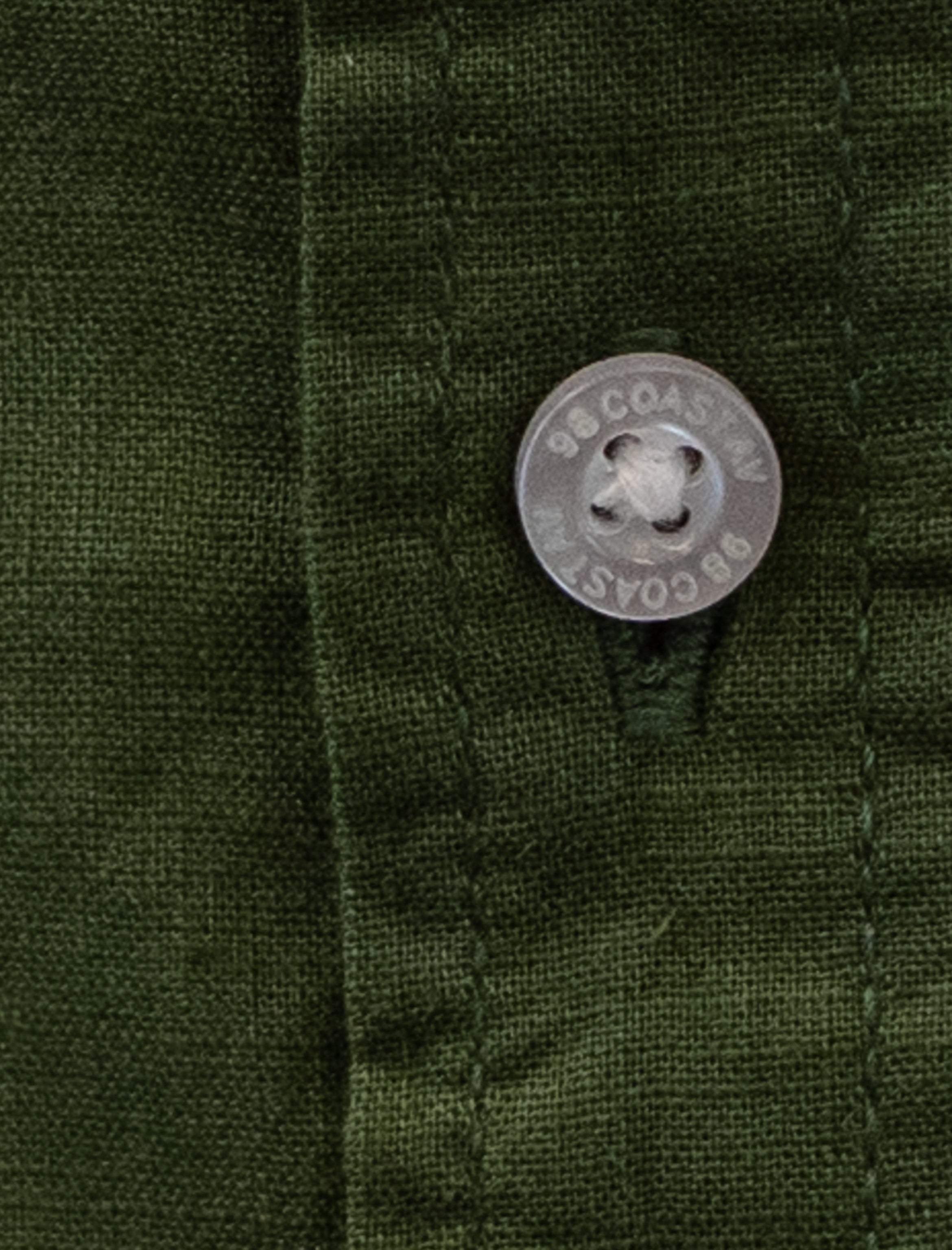 Camisa olivo para niño en algodón slub detalle