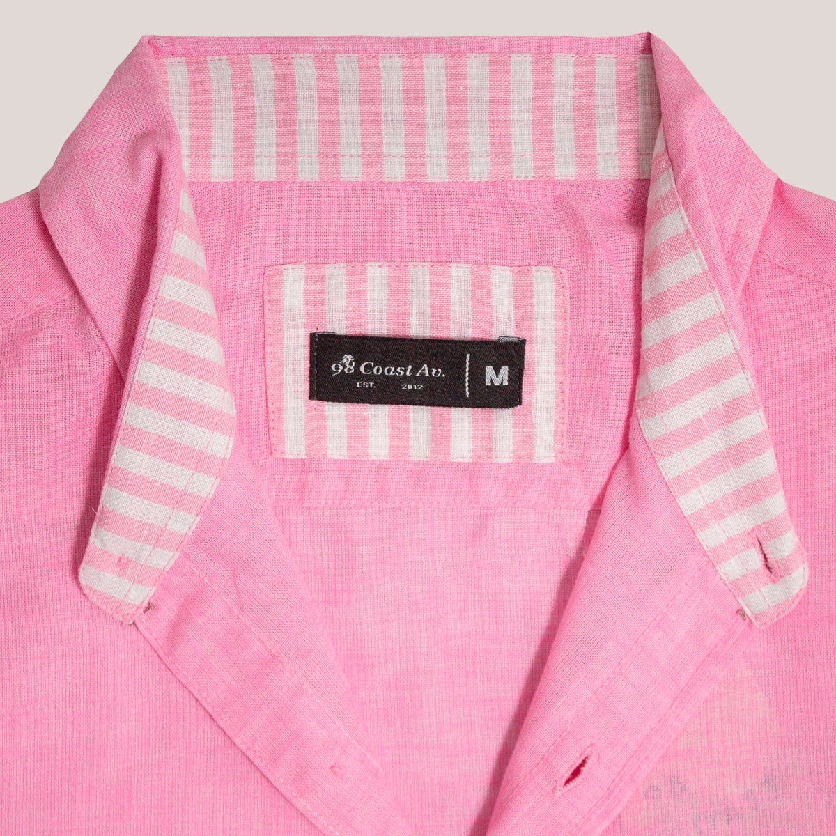 Camisas para hombre - Camisa de Lino Jaspe Rosa