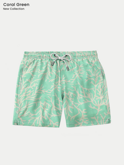 Traje de Baño para Hombre - Bañador Coral Green  - Secado Rápido